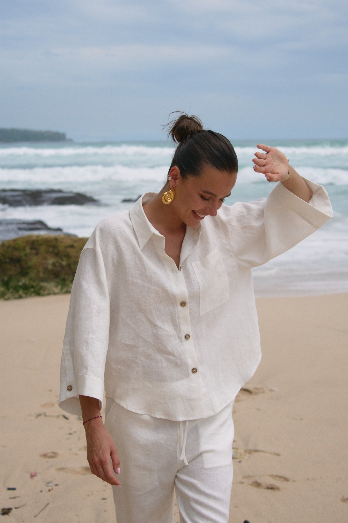 White Heavy Linen Shirt Perfect Days