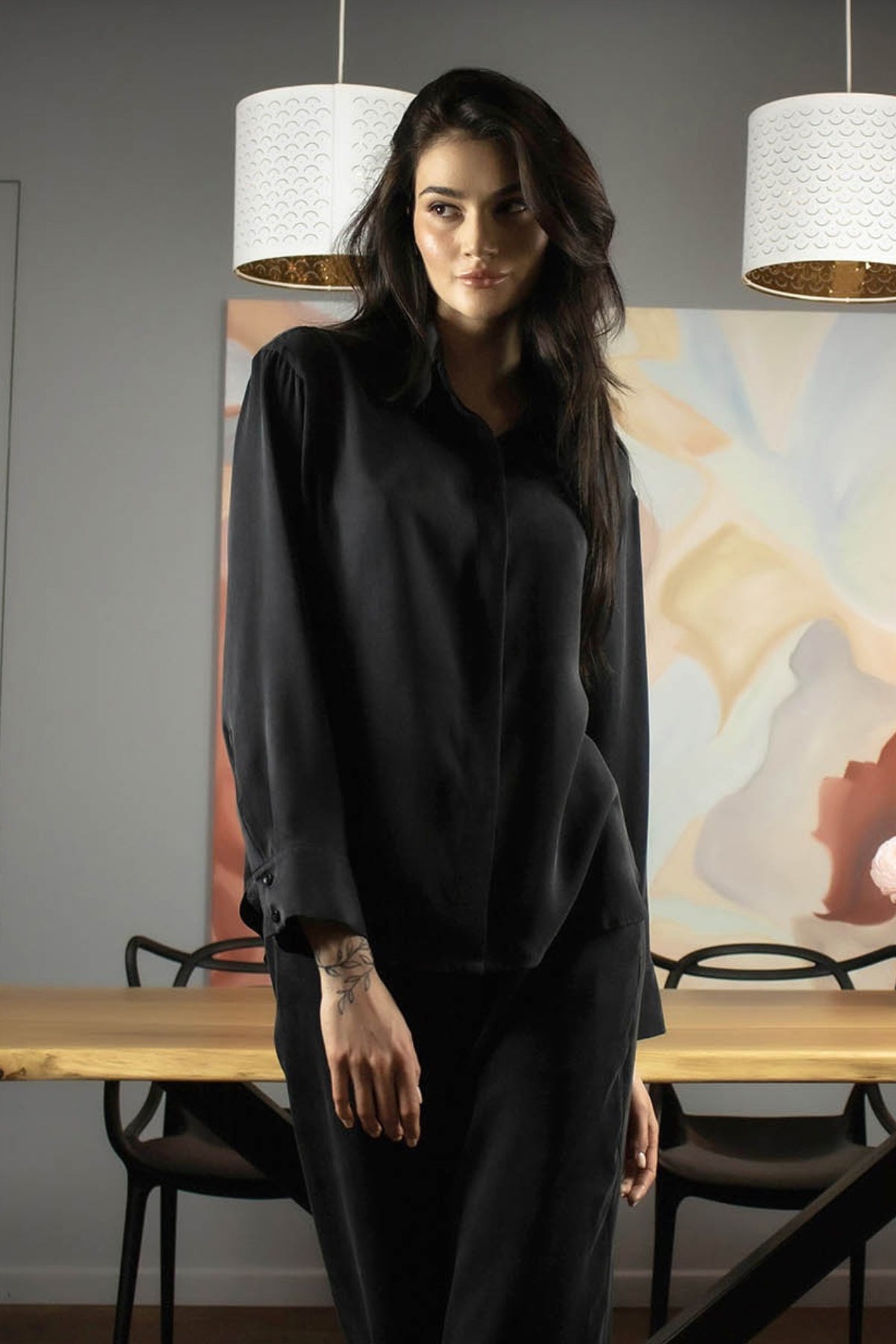 Black Silk Shirt