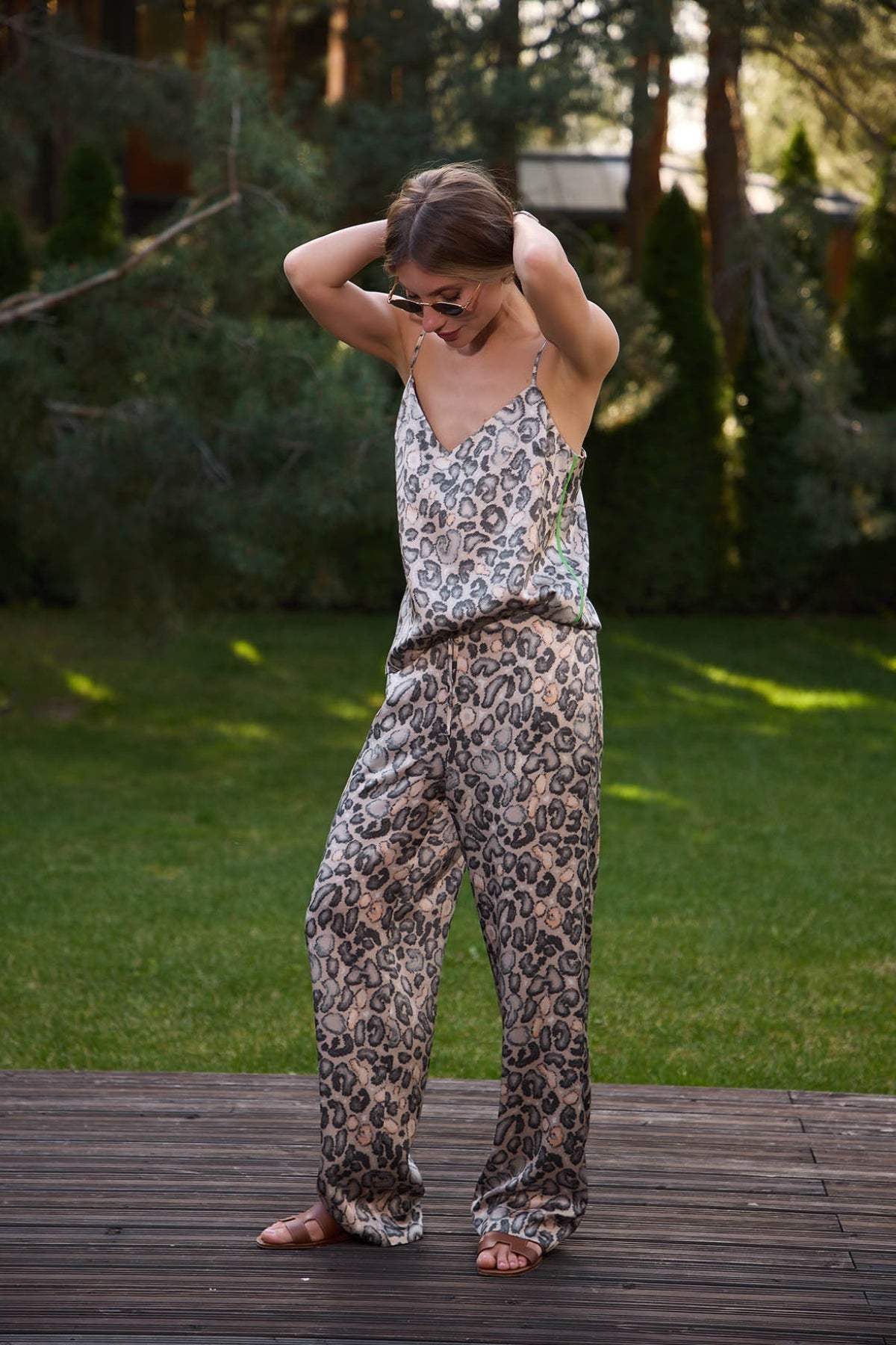 Silk Trousers Animal Print