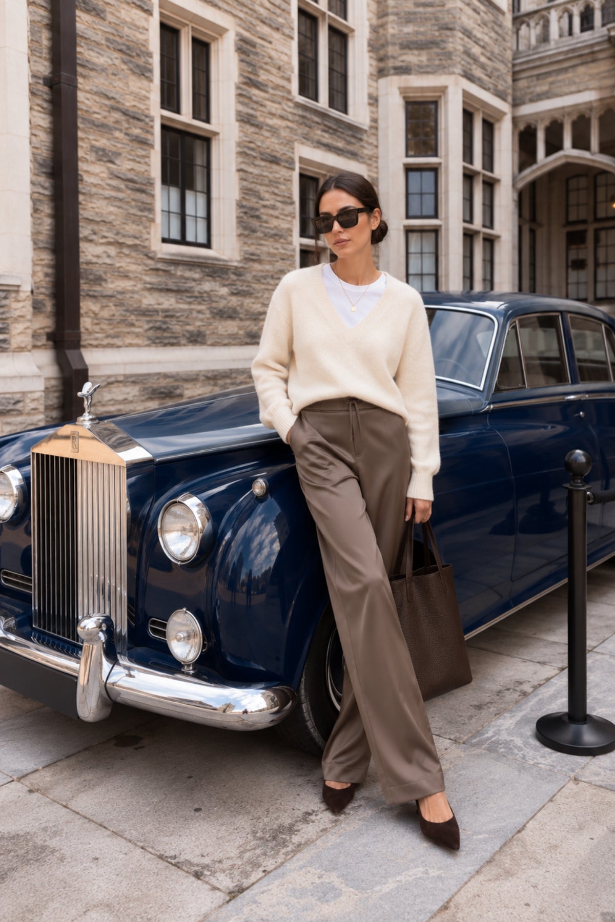 The Lady Silk Trousers Future Brown