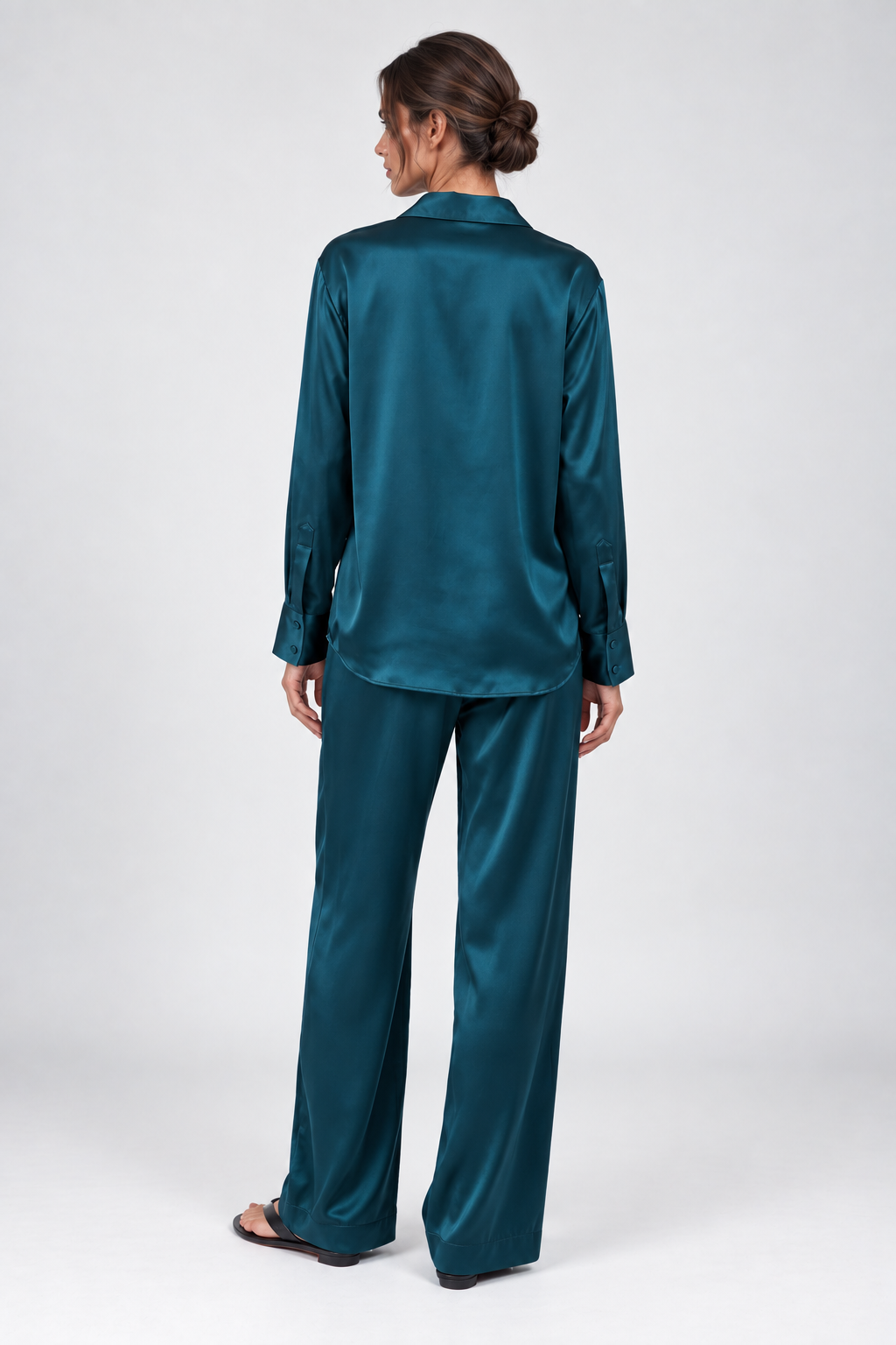 SILK PYJAMAS THE LADY TEAL ECLIPSE