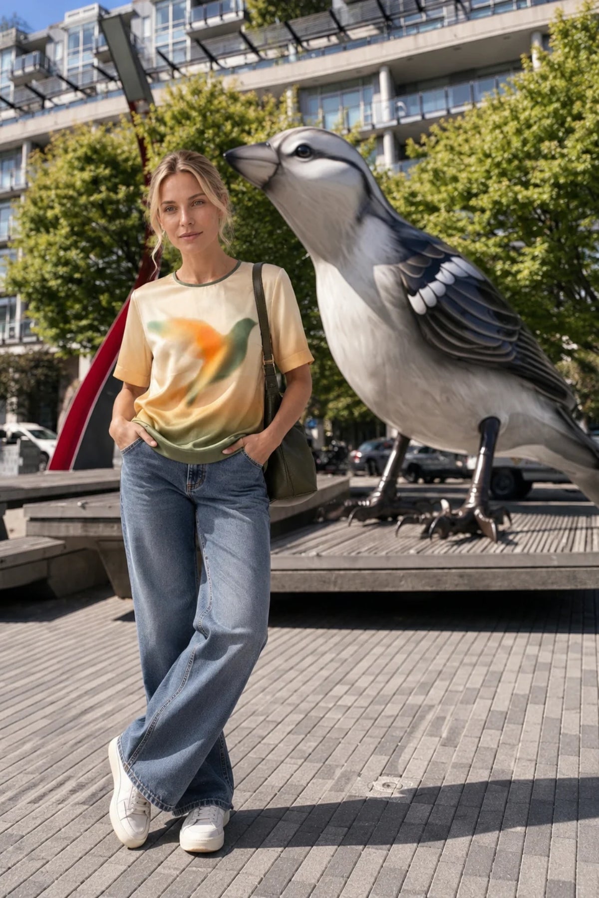 Silk T-Shirt Bird FlowState