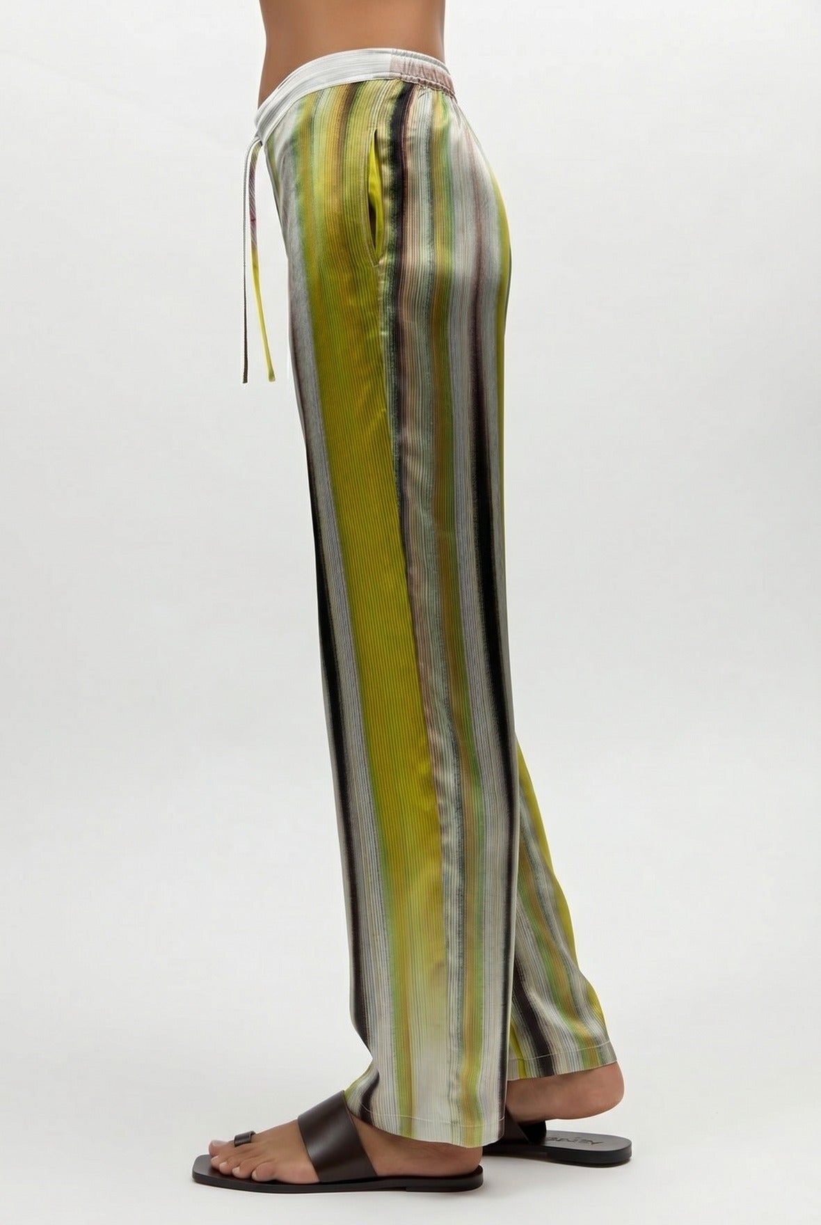 Silk trousers, Art Stripes, multicolour stripe, NOKAYA