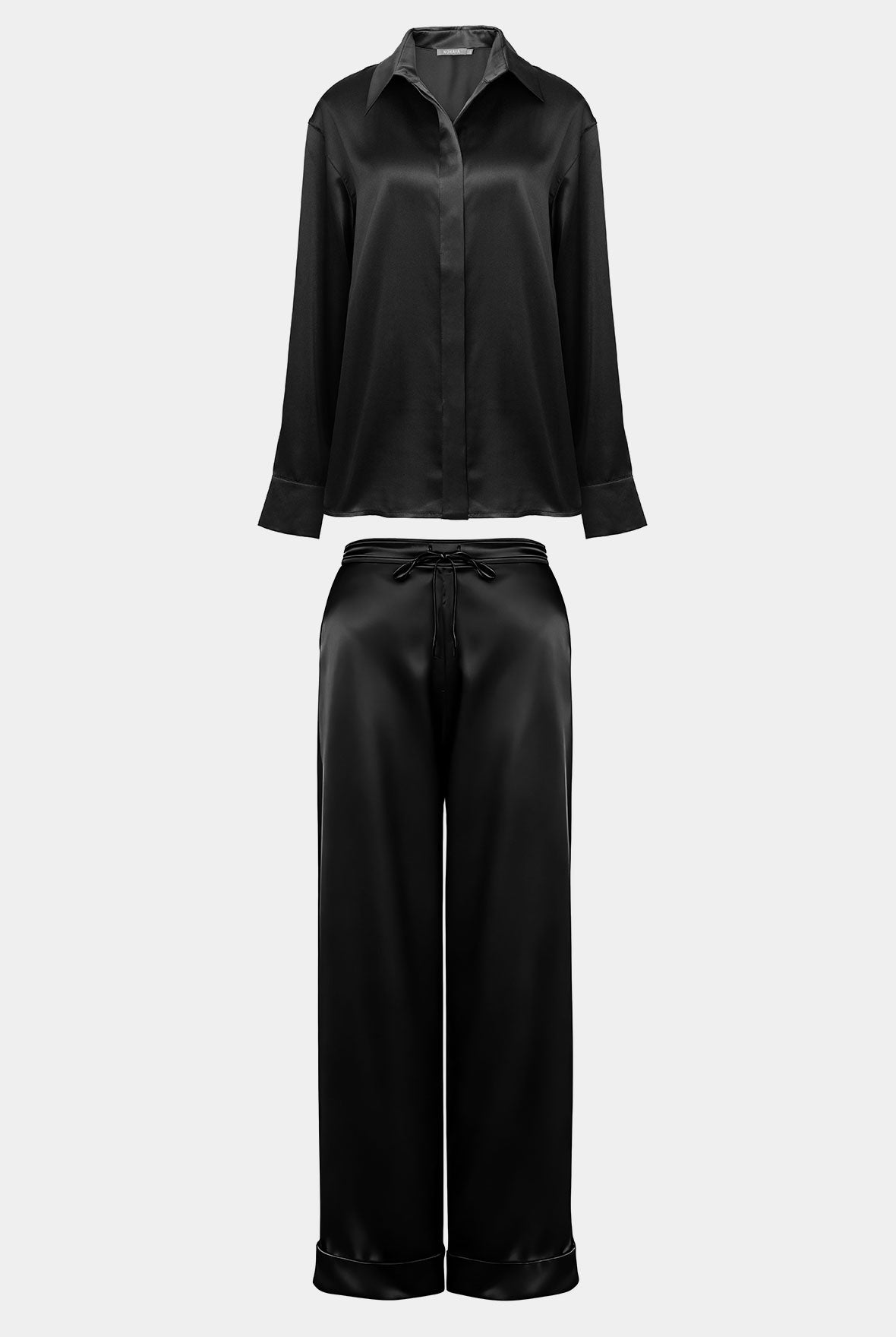 SILK PYJAMAS THE LADY CRYSTAL BLACK