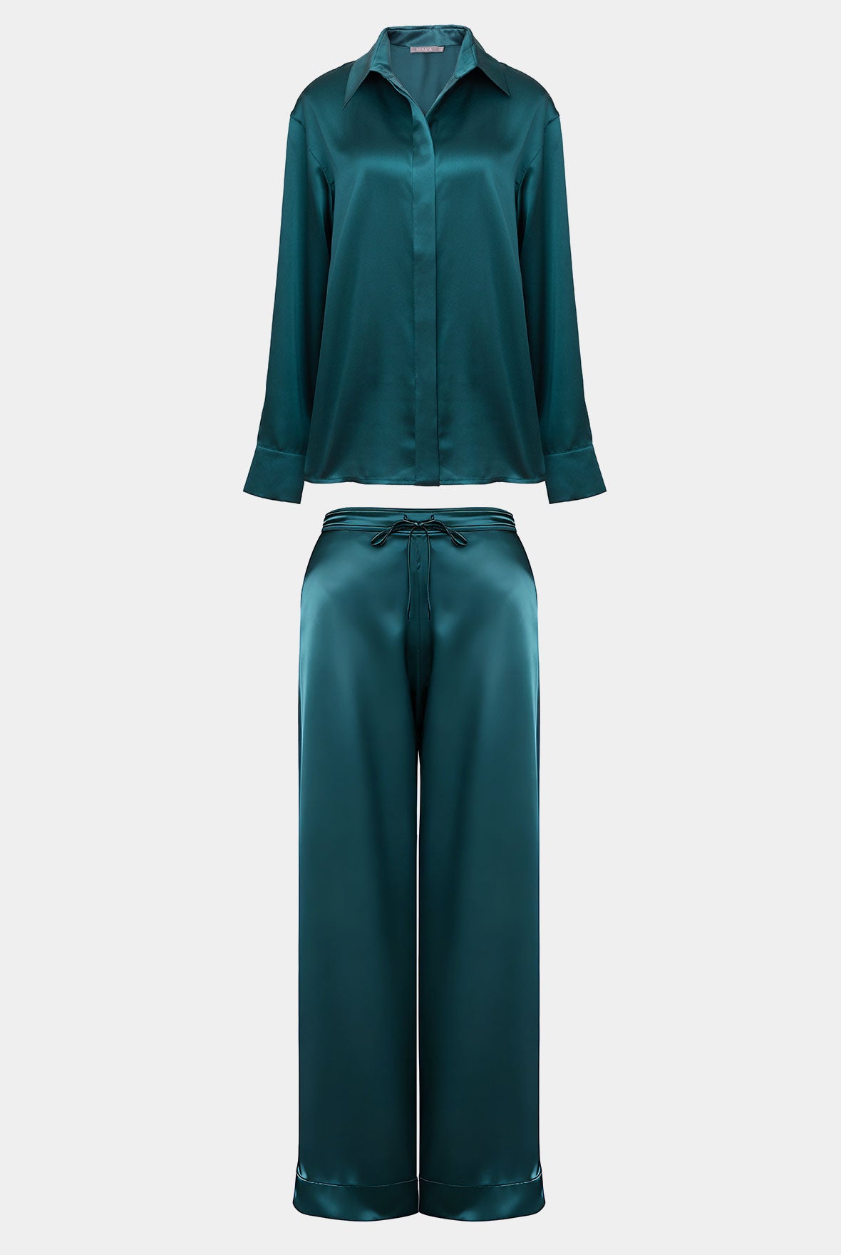 SILK PYJAMAS THE LADY TEAL ECLIPSE