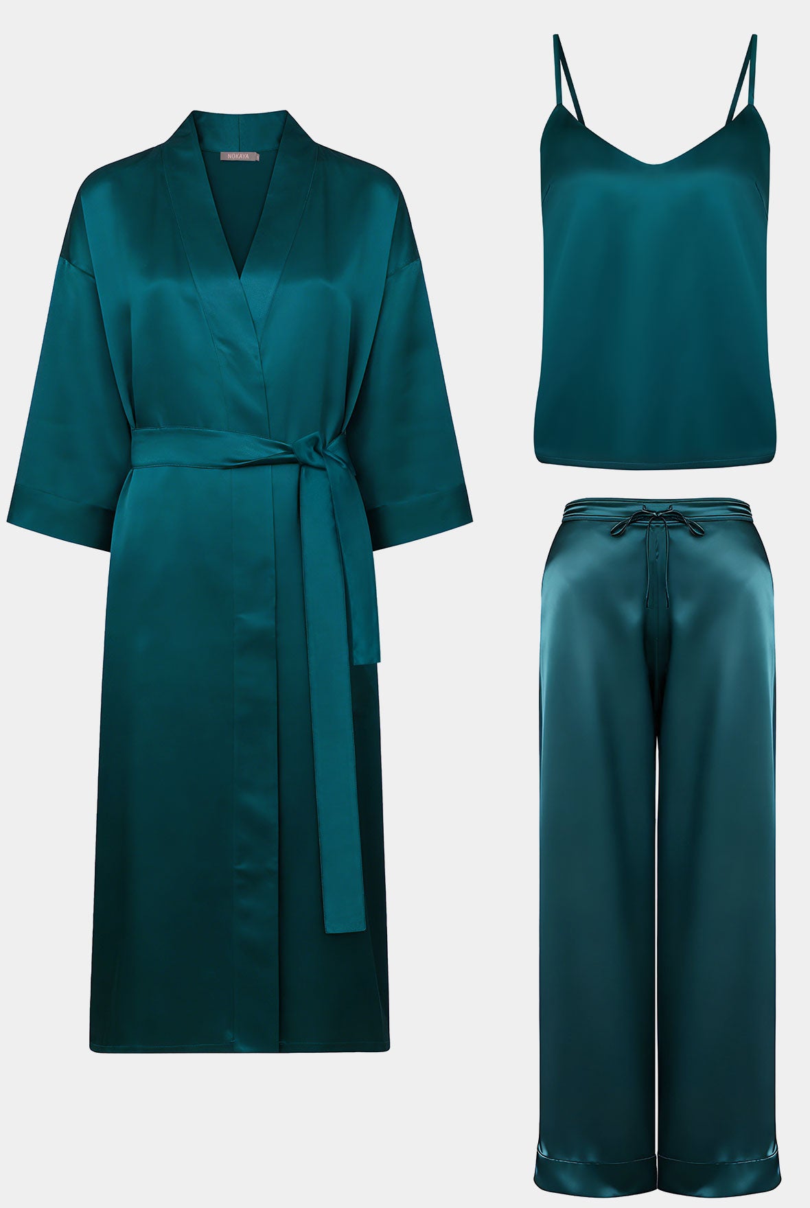 Silk Loungewear Teal Eclipse Bundle