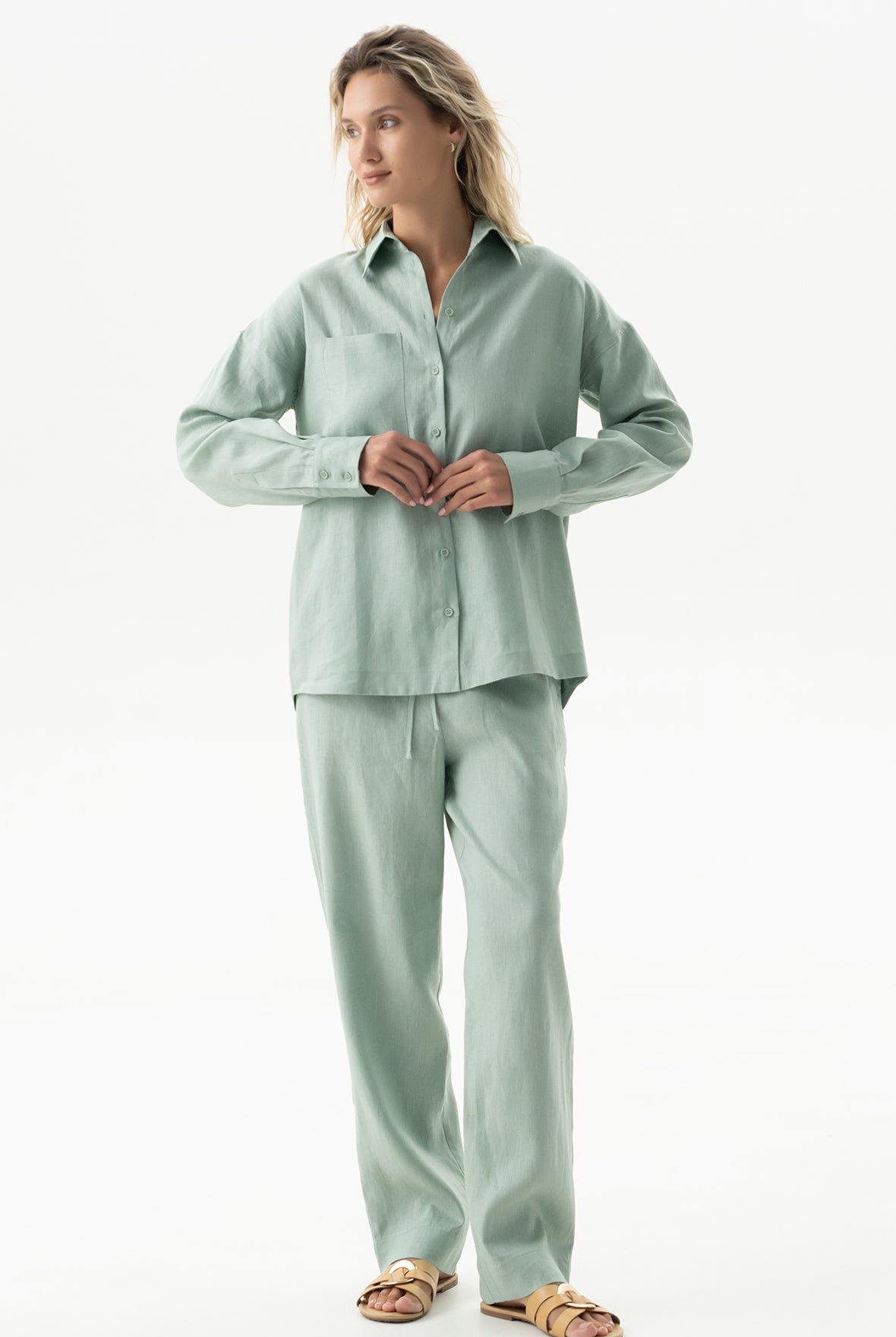 Linen Spirit Pants Sage Green
