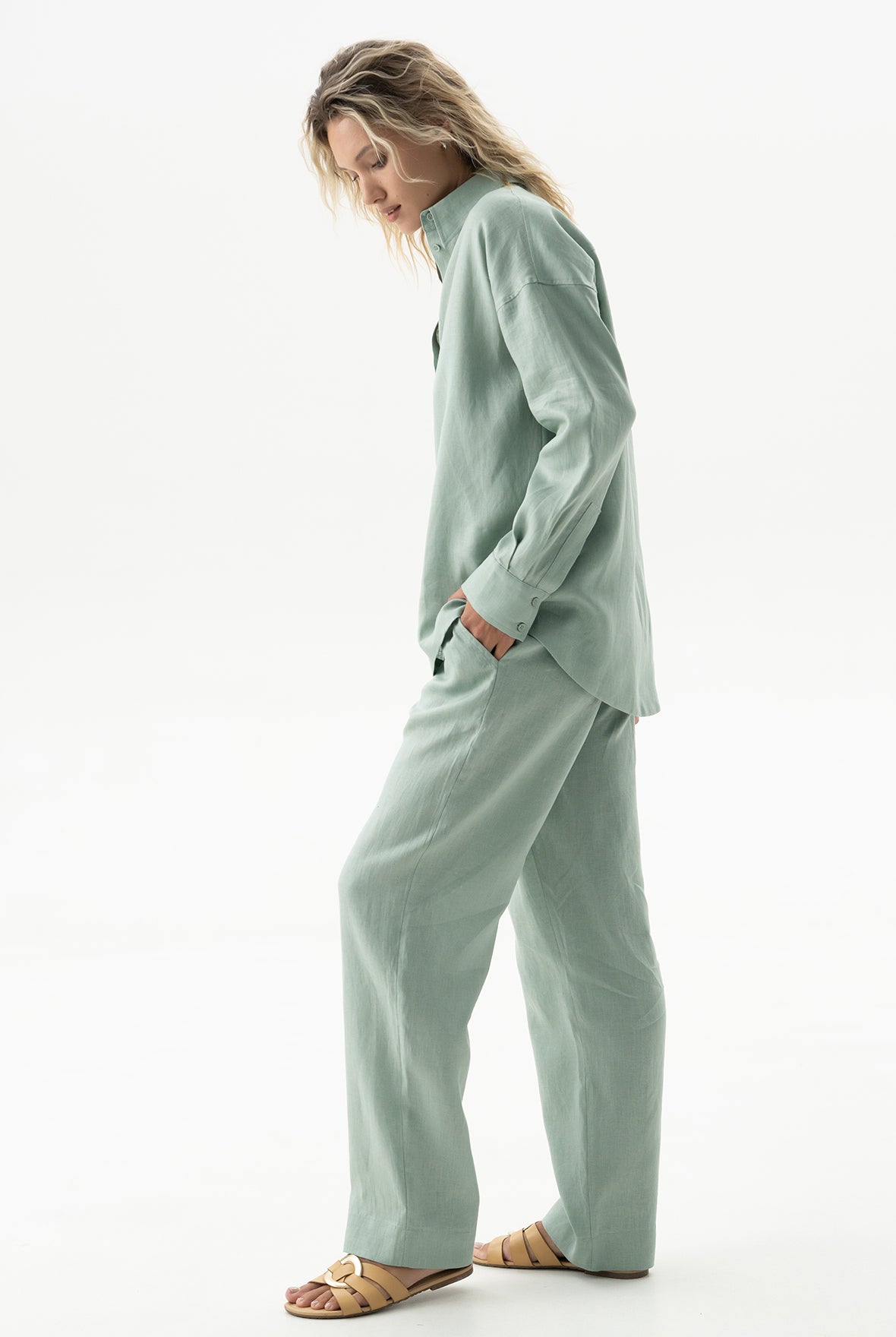 Linen Spirit Shirt Sage Green