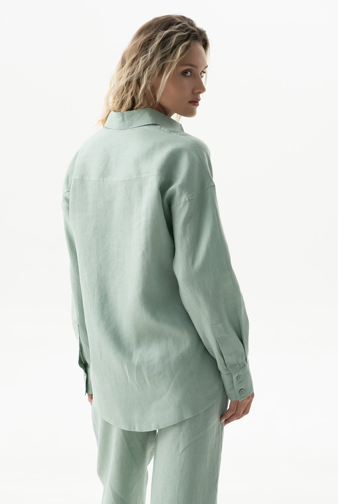 Linen Spirit Shirt Sage Green
