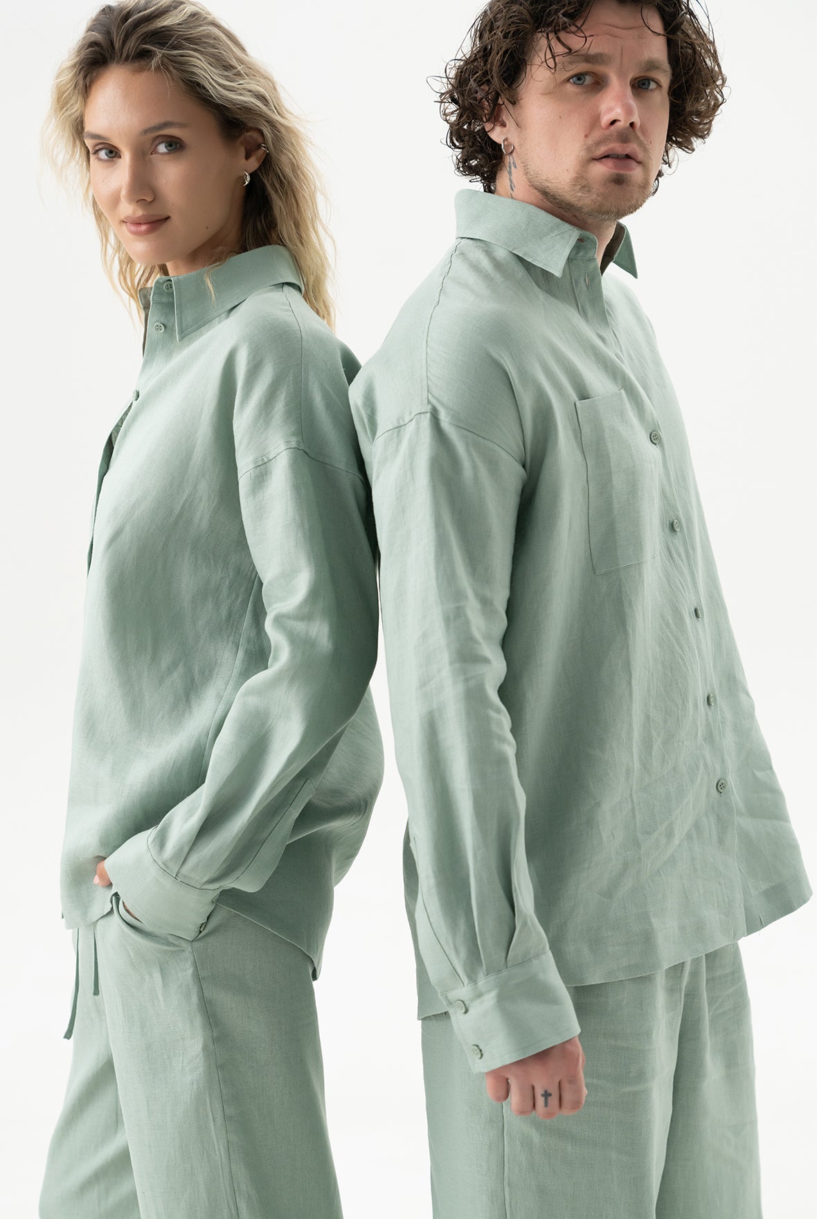 Linen Spirit Shirt Sage Green