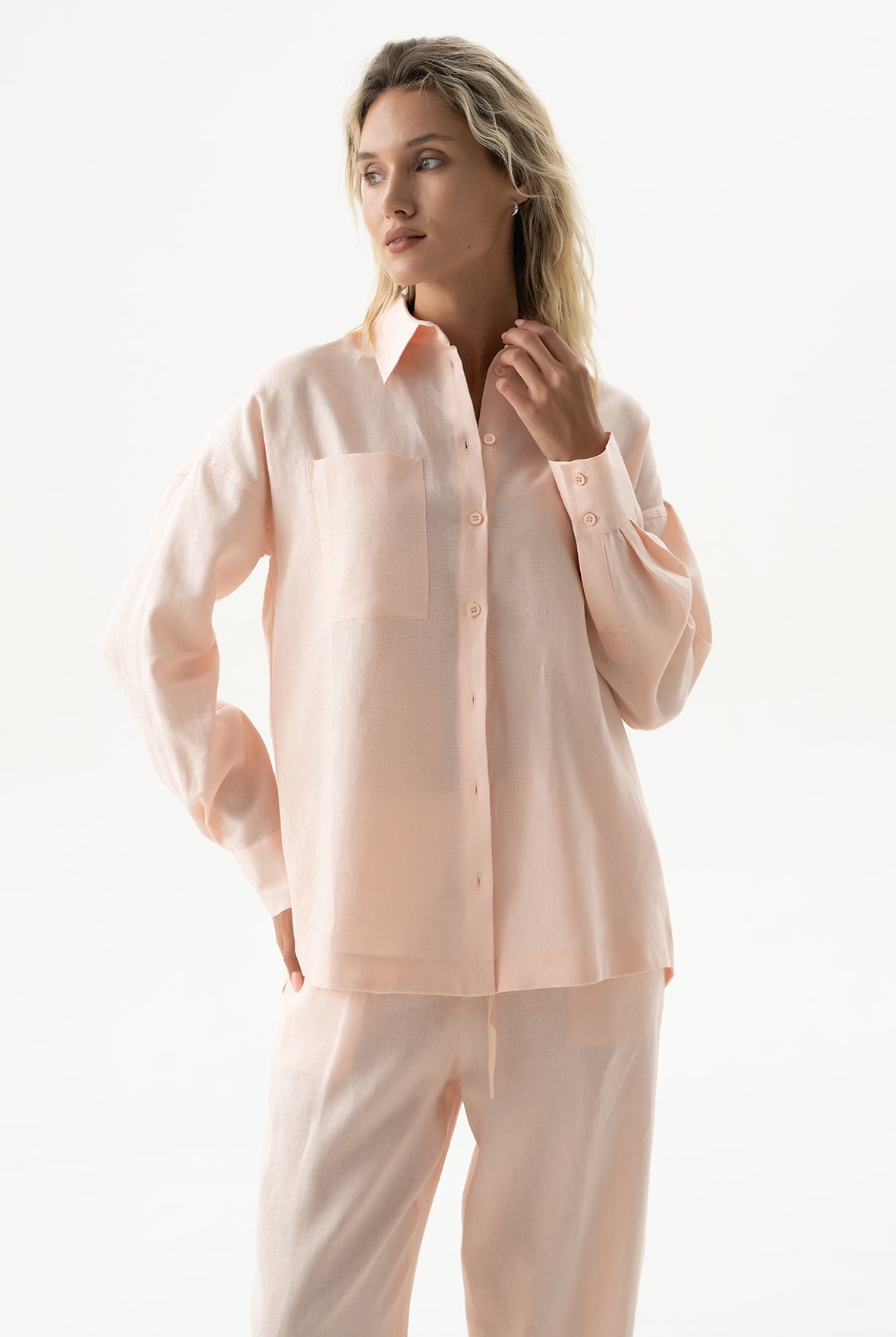 Linen Spirit Shirt Peach Powder