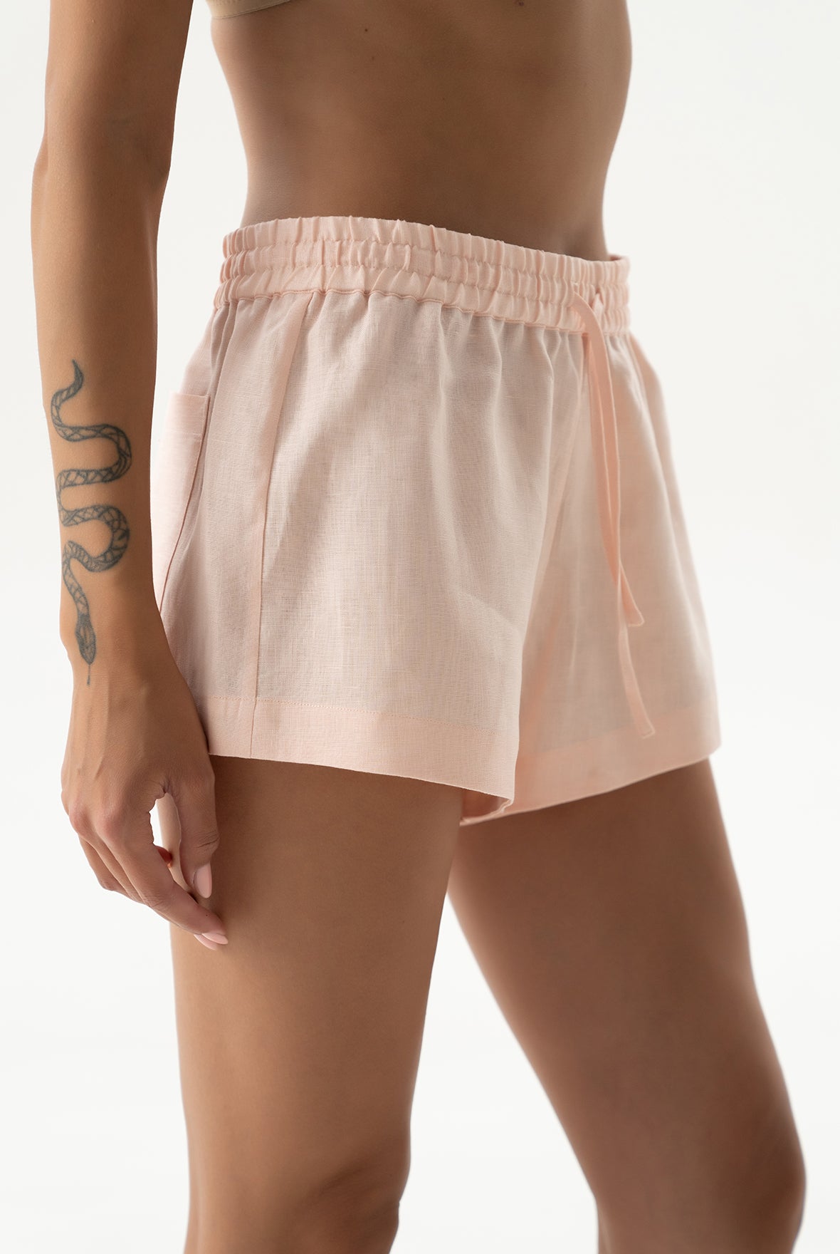 Linen Spirit Shorts Peach Powder