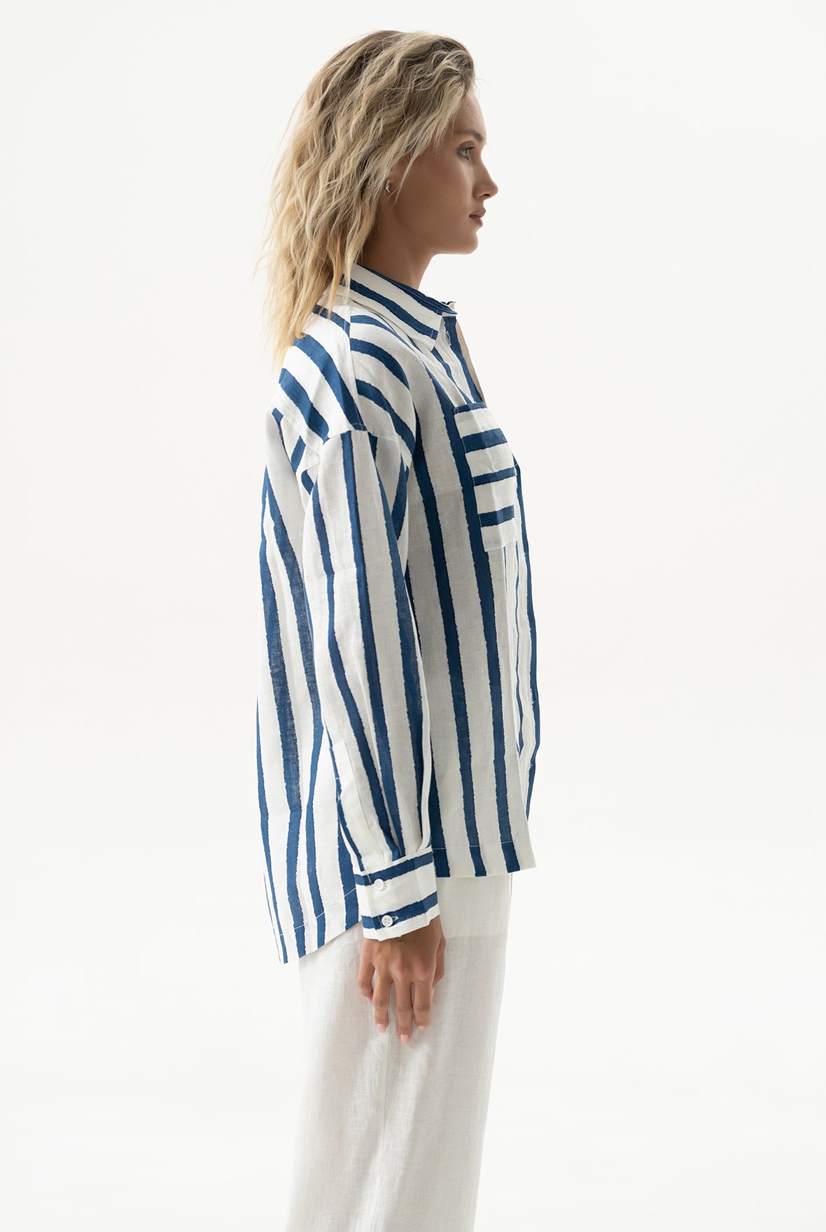 Linen Spirit Shirt Nautical Print