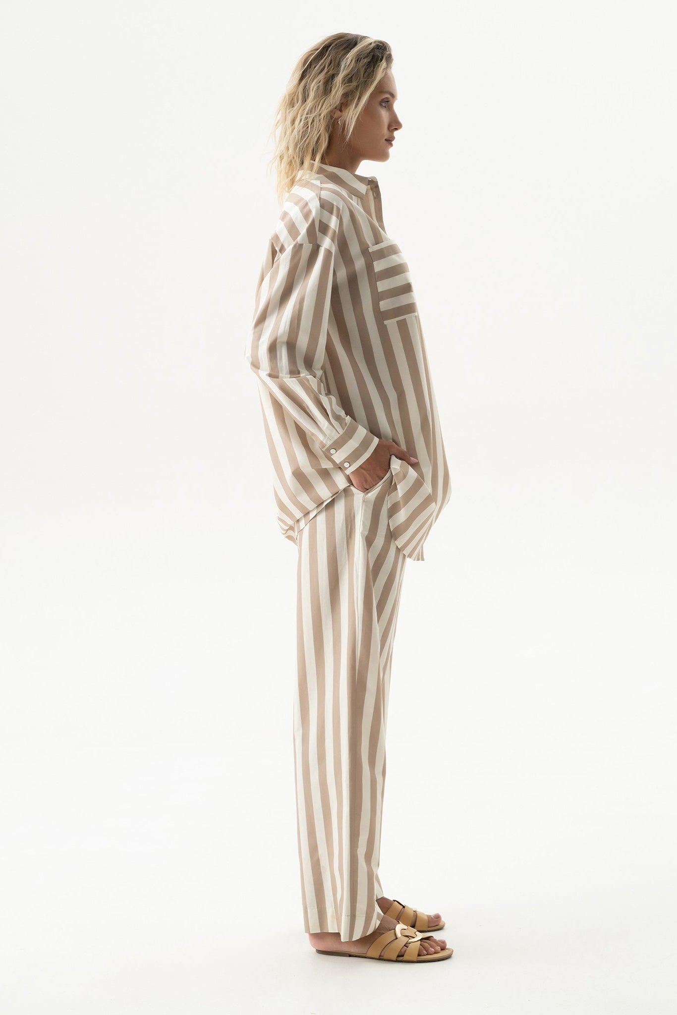 Silk Cotton Pants Oat Milk
