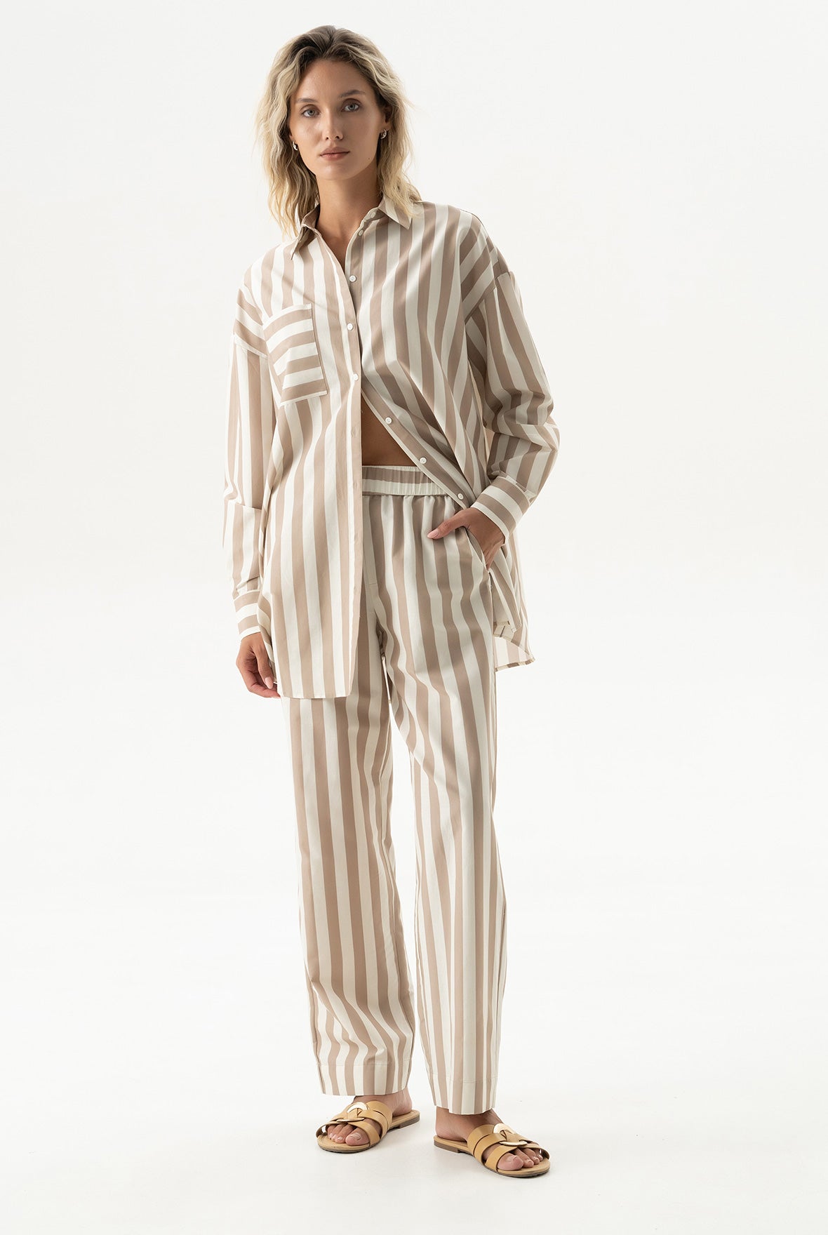 Silk Cotton Pants Oat Milk