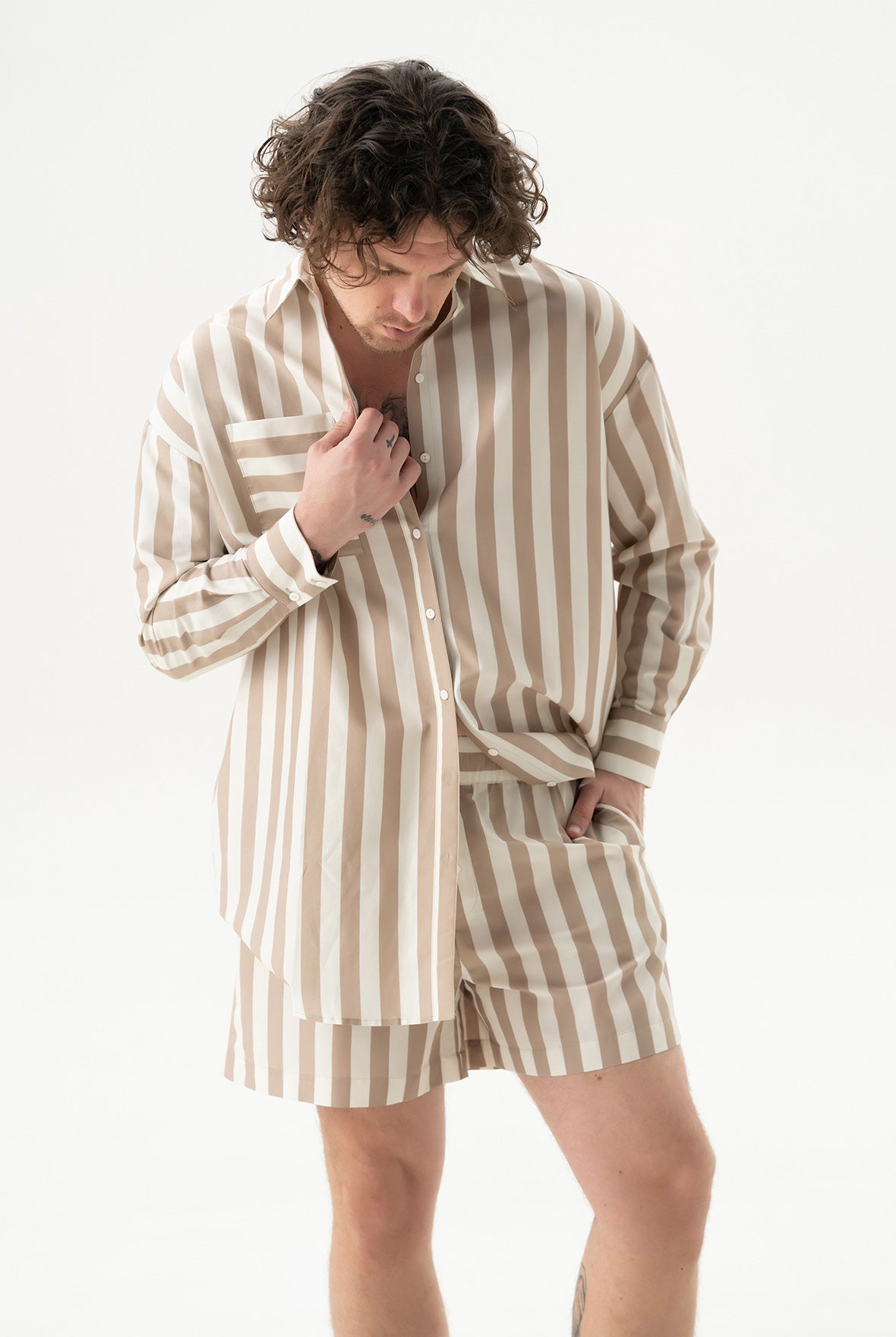 Silk Cotton Shirt Oat Milk