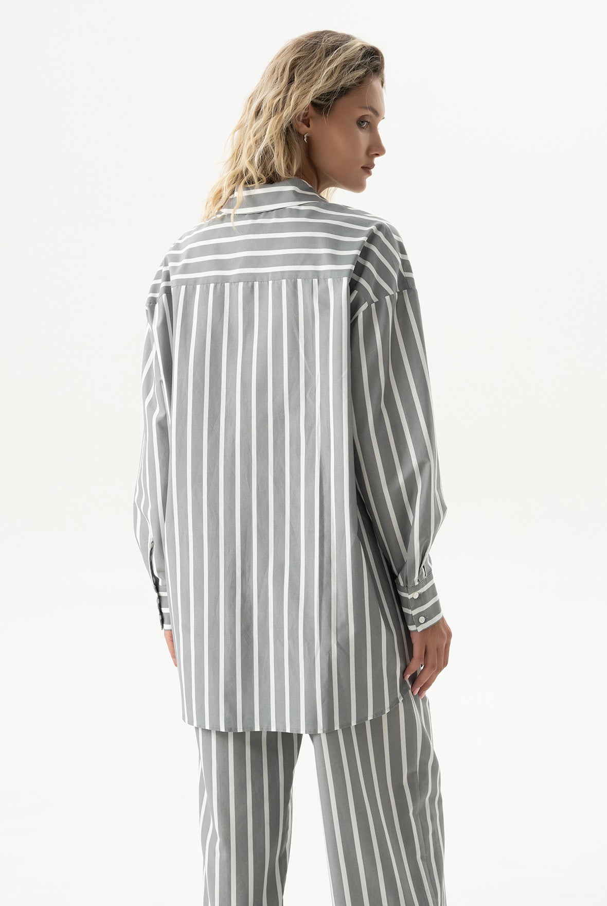 Silk Cotton Shirt Quiet Gray