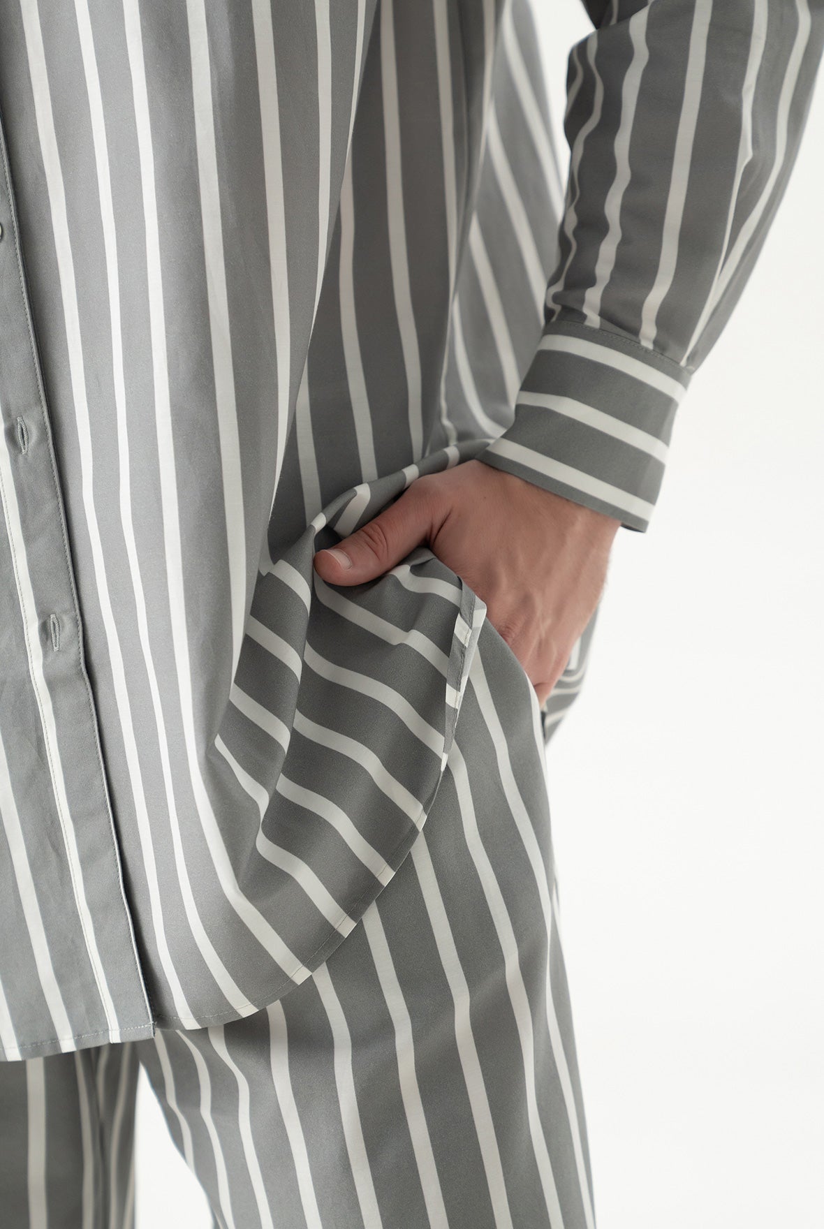 Silk Cotton Pants Quiet Gray