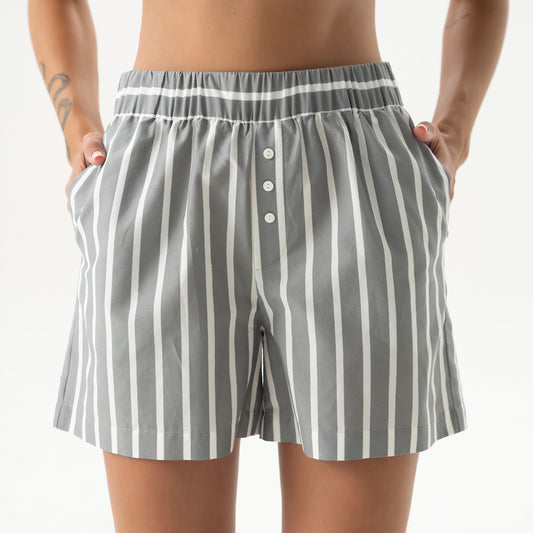 Silk Cotton Shorts Quiet Gray
