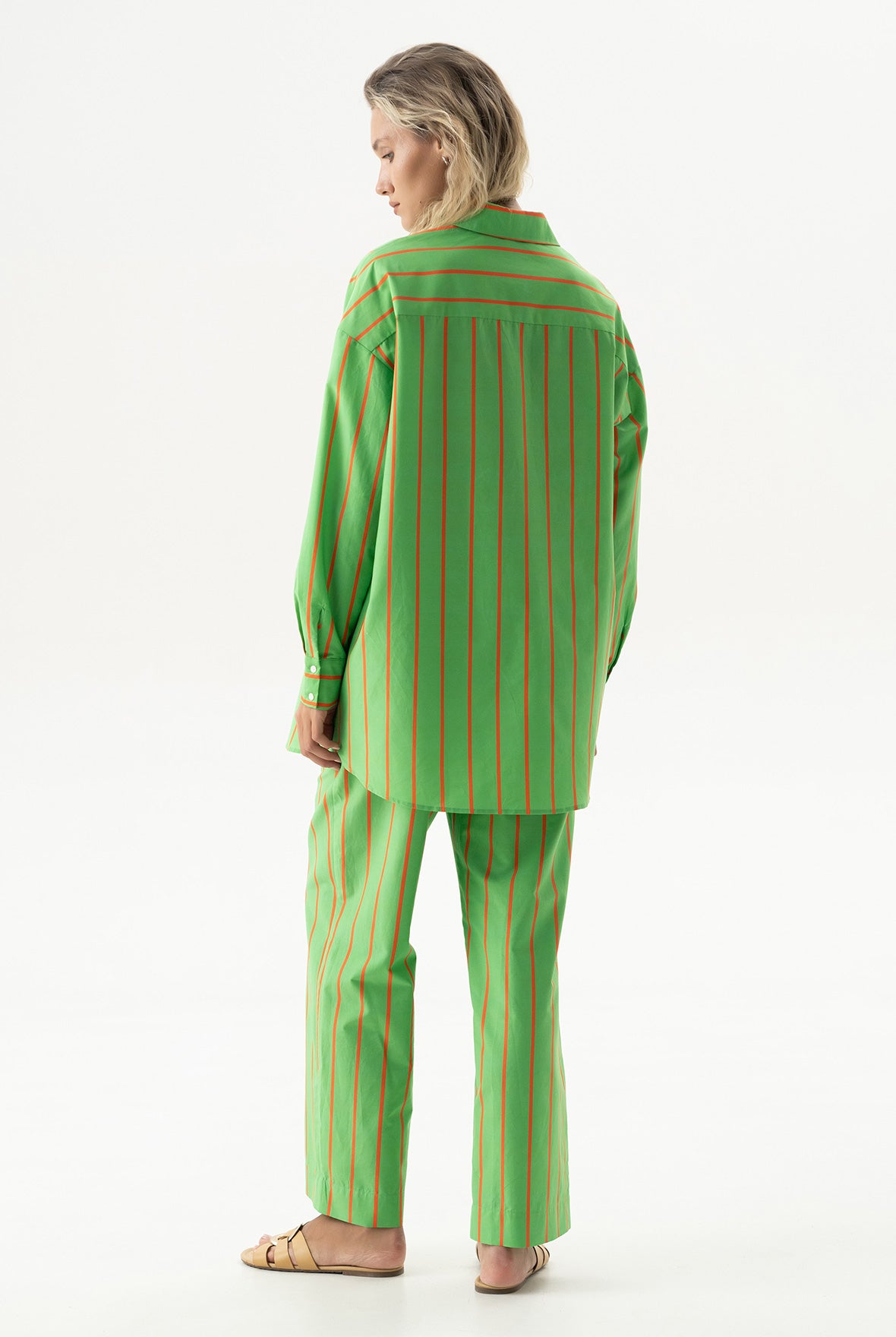 Silk Cotton Pants Retro Green