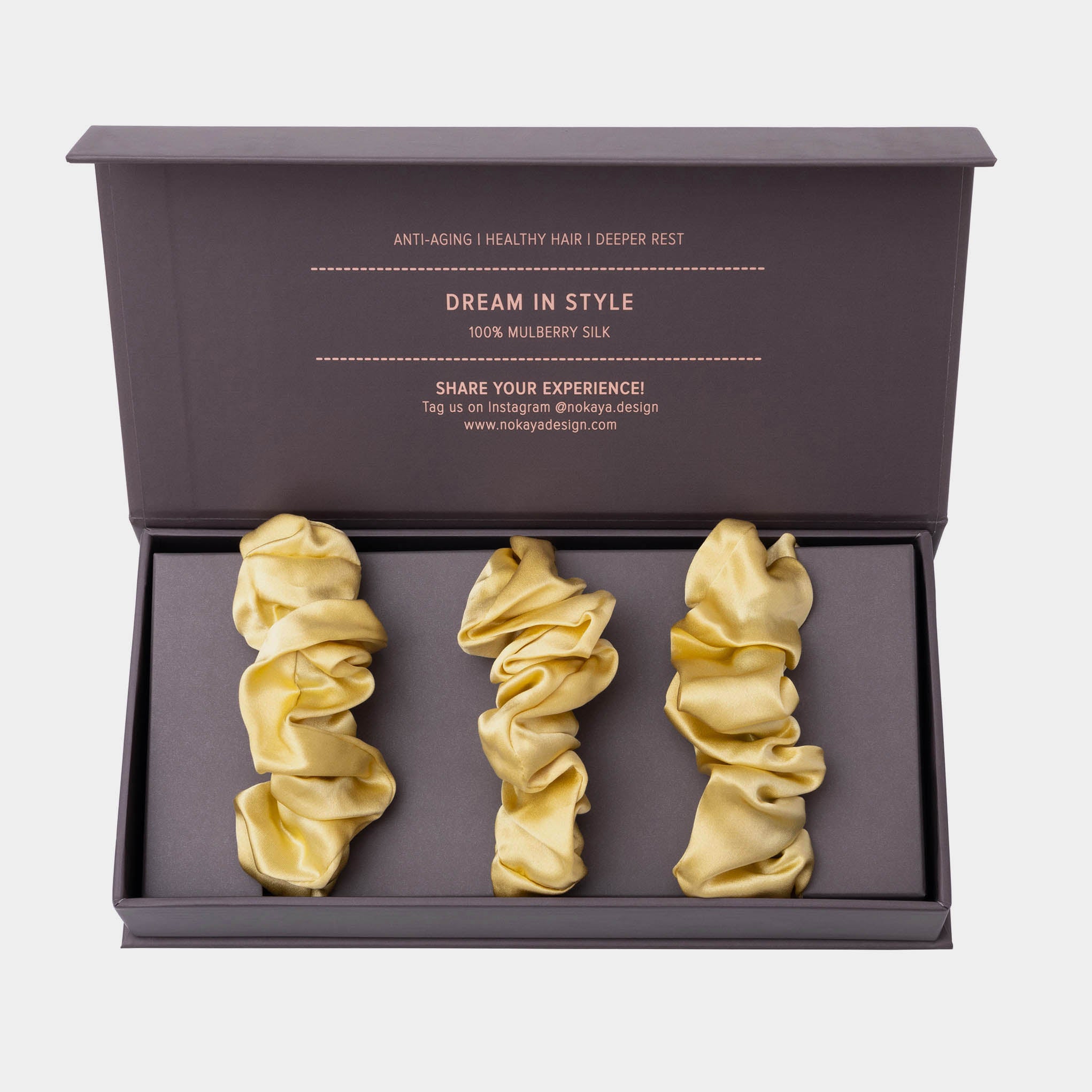 Large Silk Scrunchie Set Panna Cotta
