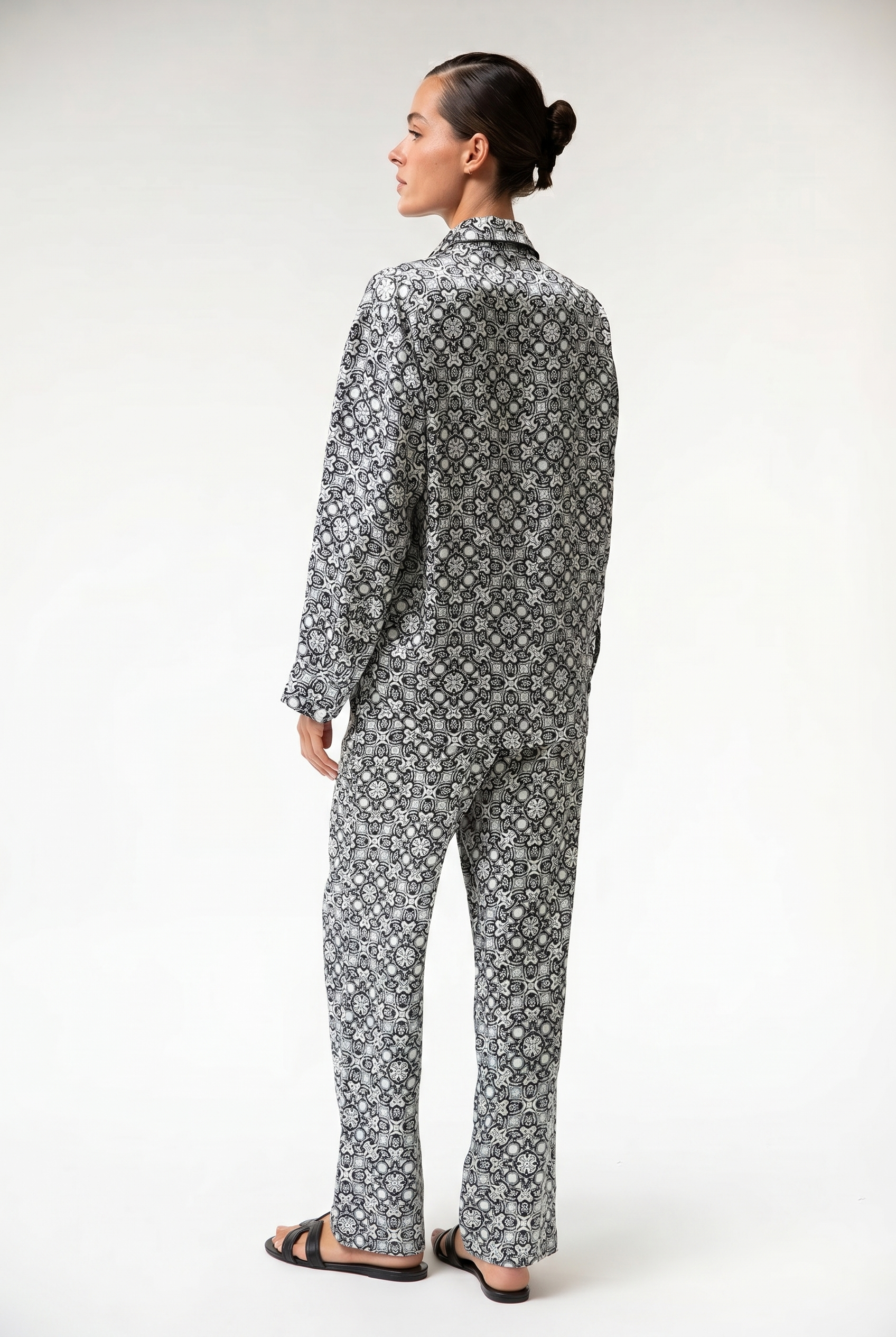 Black Crystal Neo Geo Silk Shirt