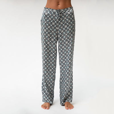 Black Crystal Neo Geo Silk Pyjama Pants