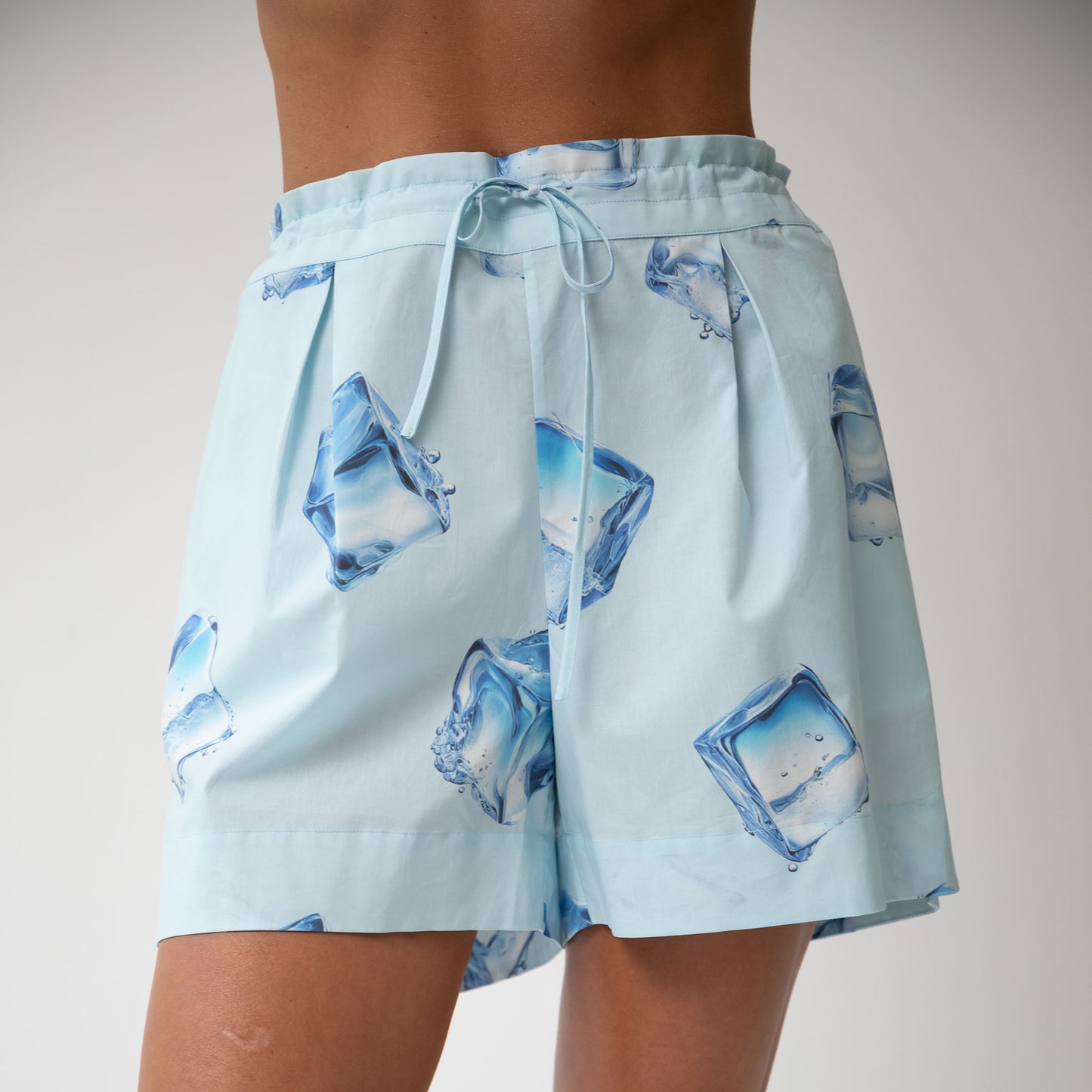 InStyle Cotton Poplin Shorts Ice Cubes