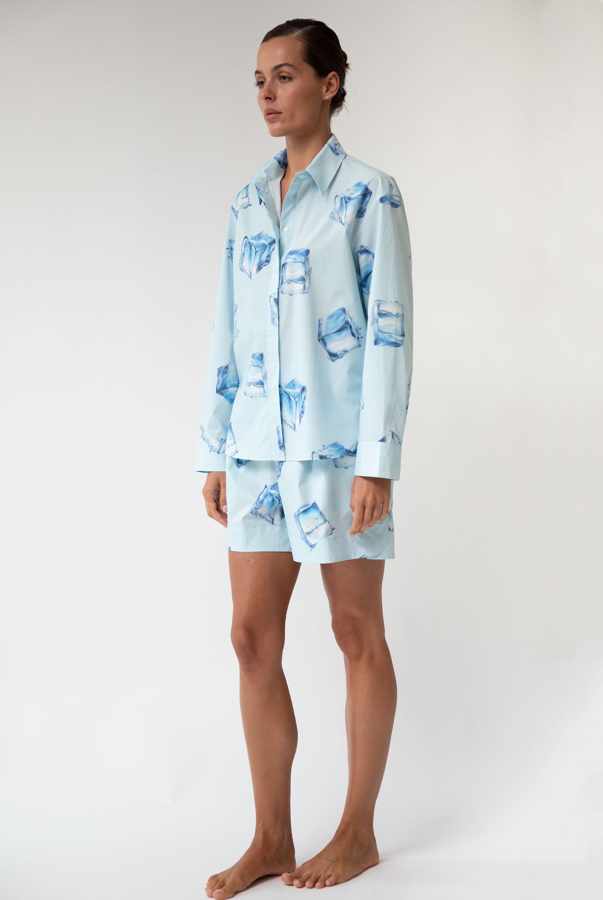 InStyle Cotton Poplin Shorts Ice Cubes