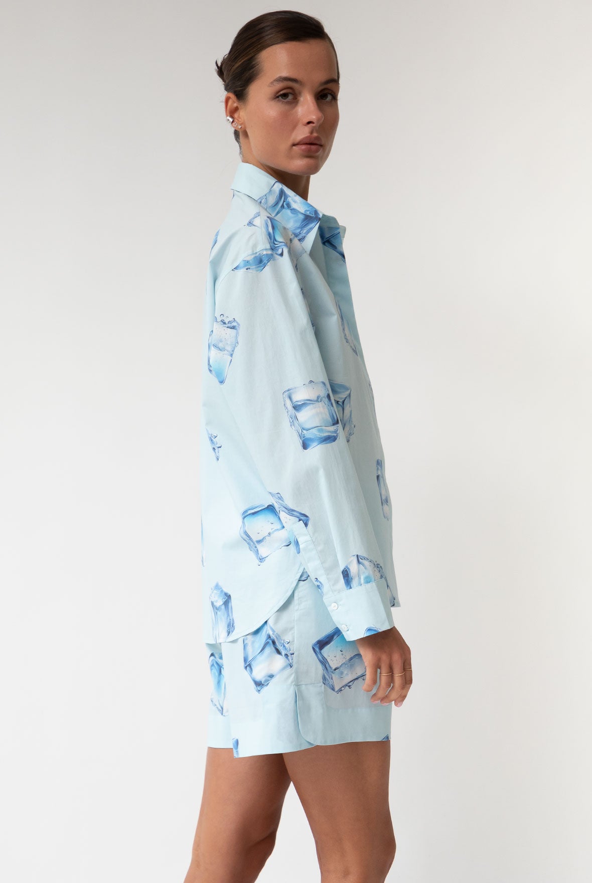 InStyle Cotton Poplin Shorts Ice Cubes