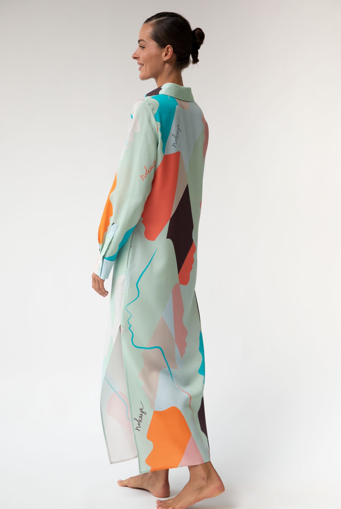 Us Tencel Twill Button-Down Long Shirt Dress