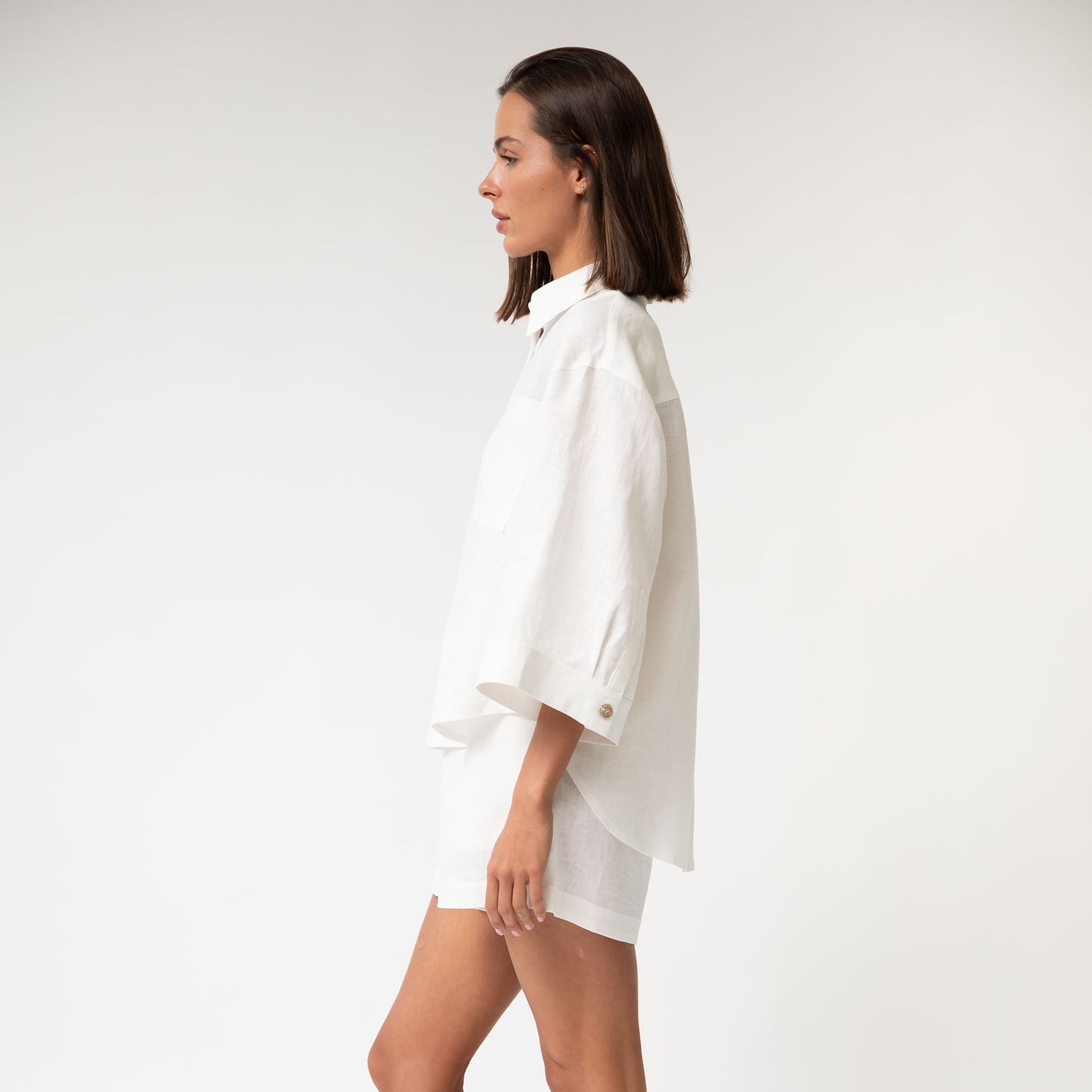 White Heavy Linen Shirt Perfect Days