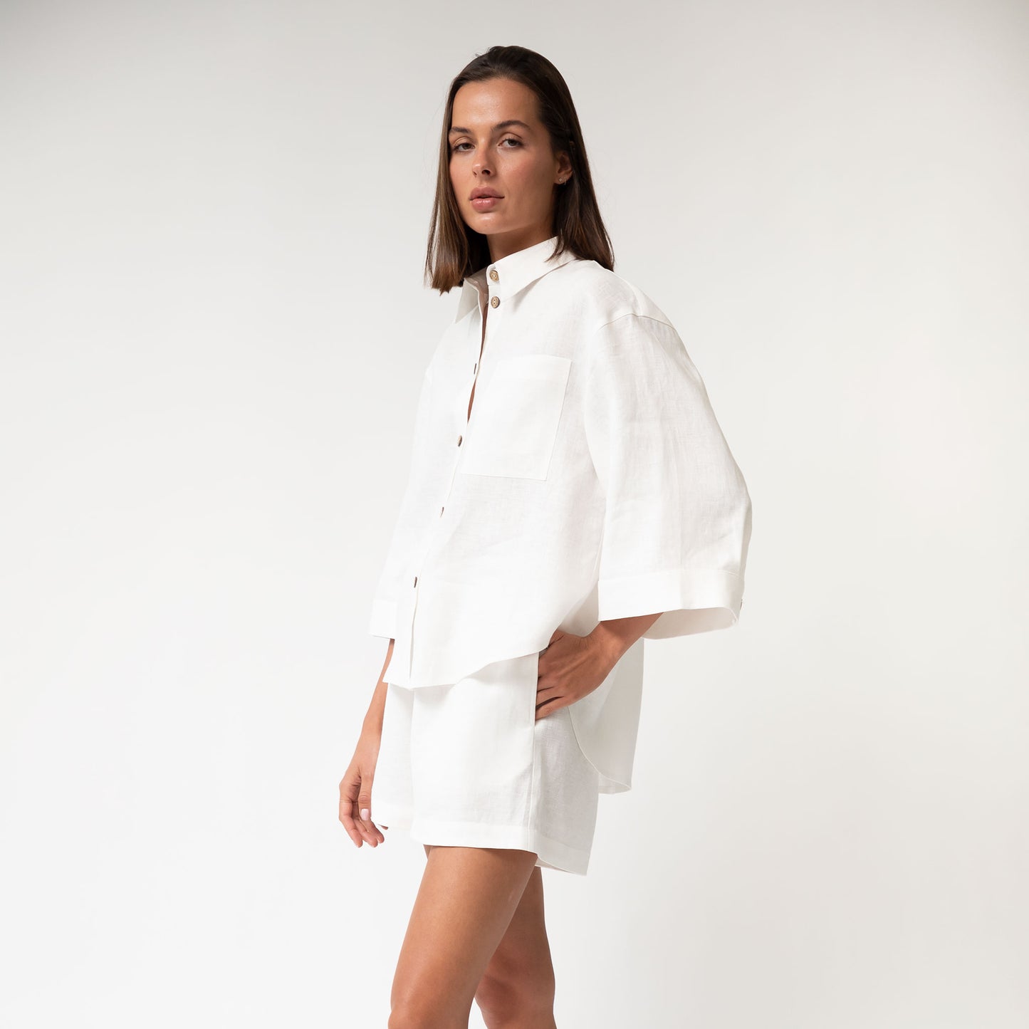 White Heavy Linen Shirt Perfect Days