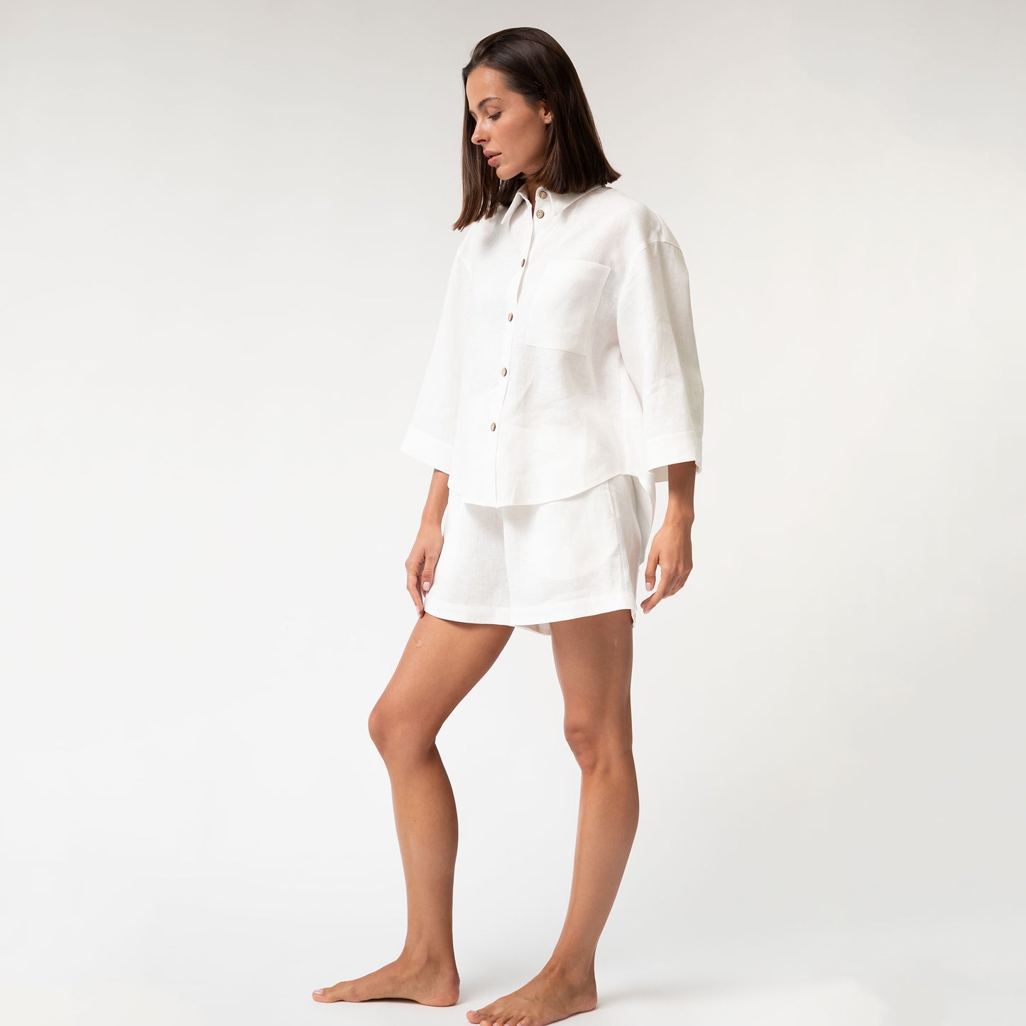 White Heavy Linen Shirt Perfect Days