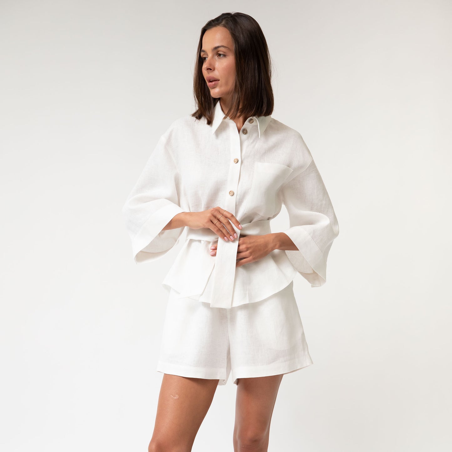 White Heavy Linen Shirt Perfect Days