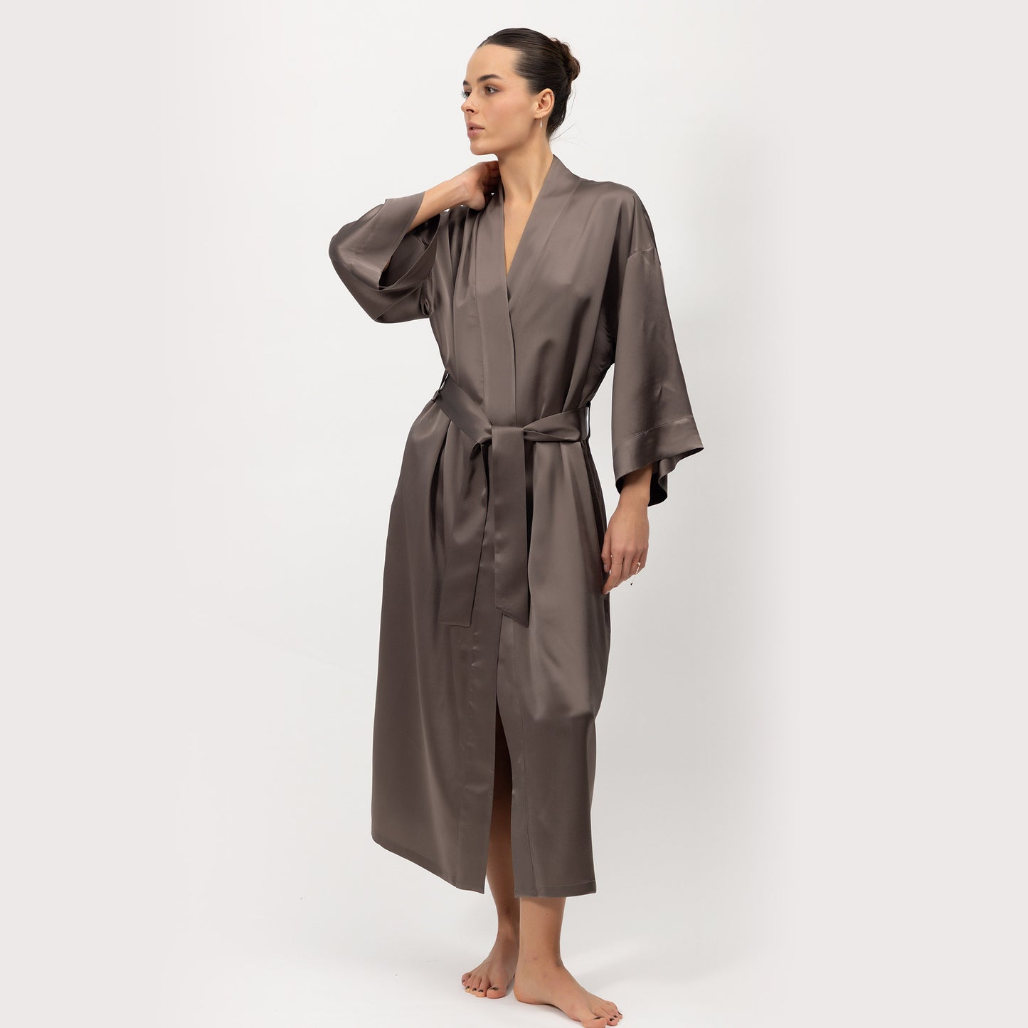 Silk Long Kimono-style Robe The Lady