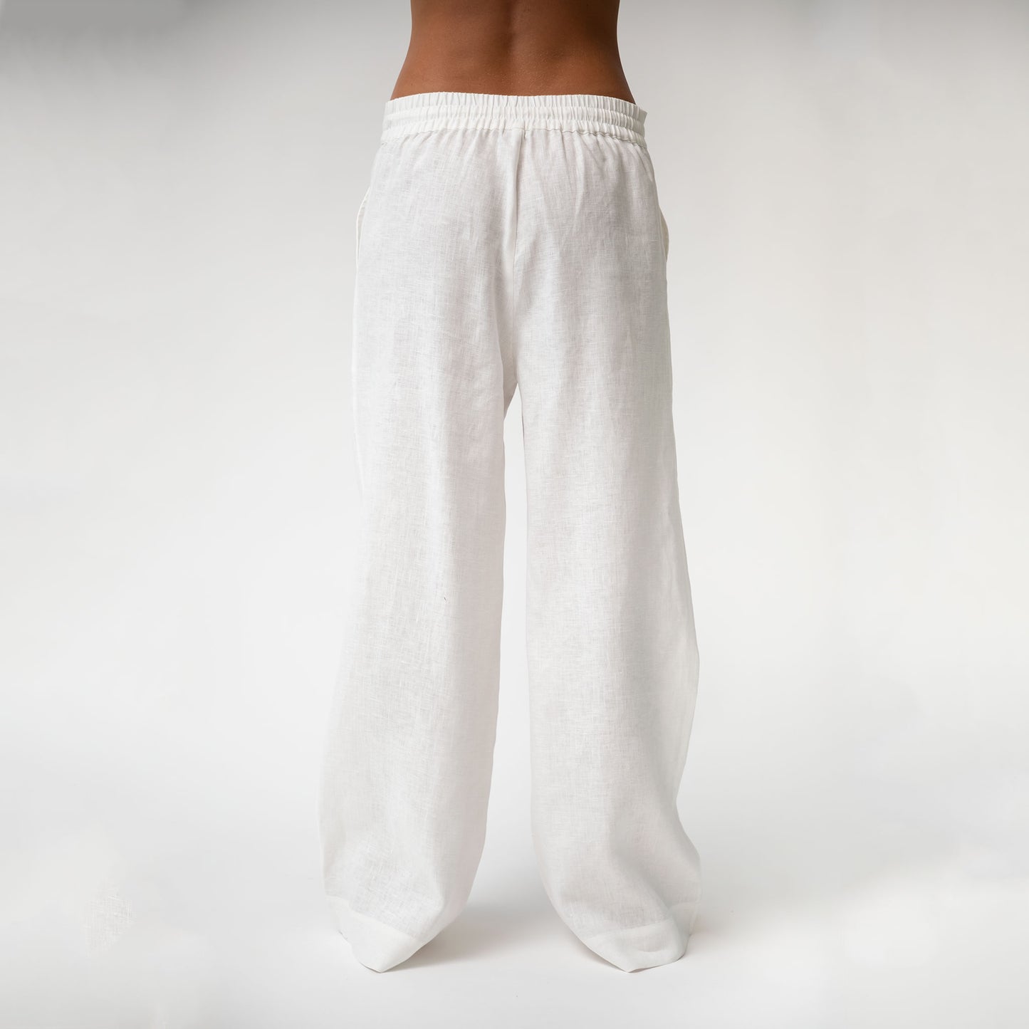 White Heavy Linen Wide-leg Pants Perfect Days