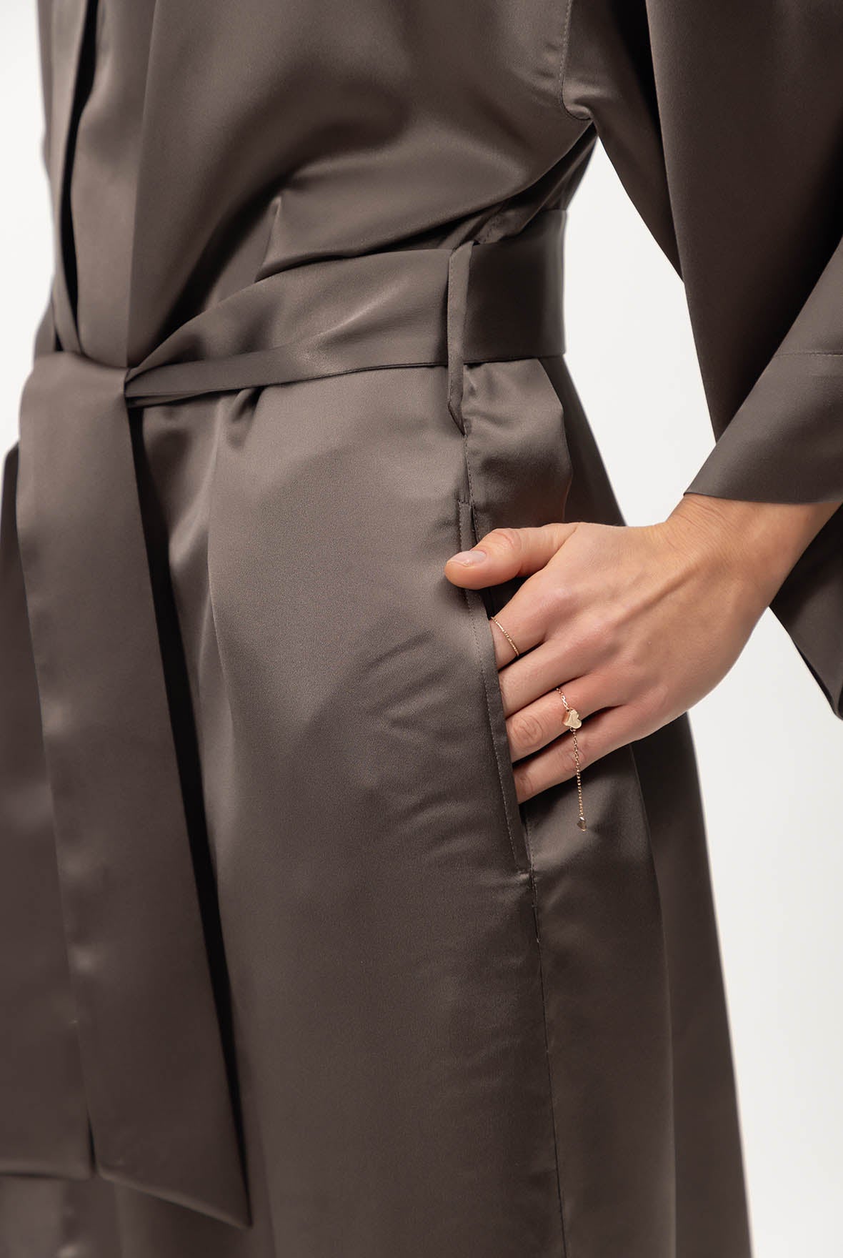 Silk Long Kimono-style Robe The Lady