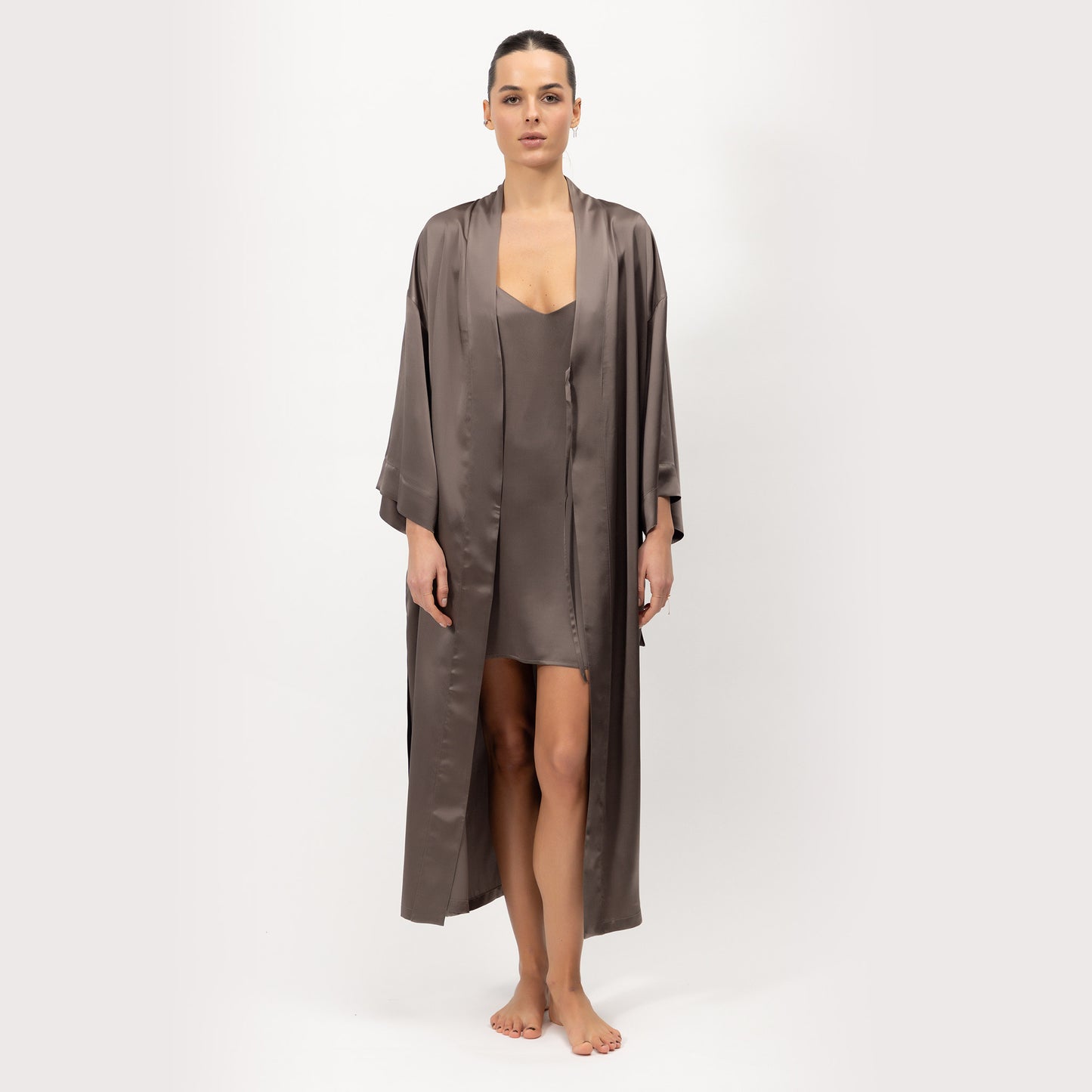 Silk Long Kimono-style Robe The Lady