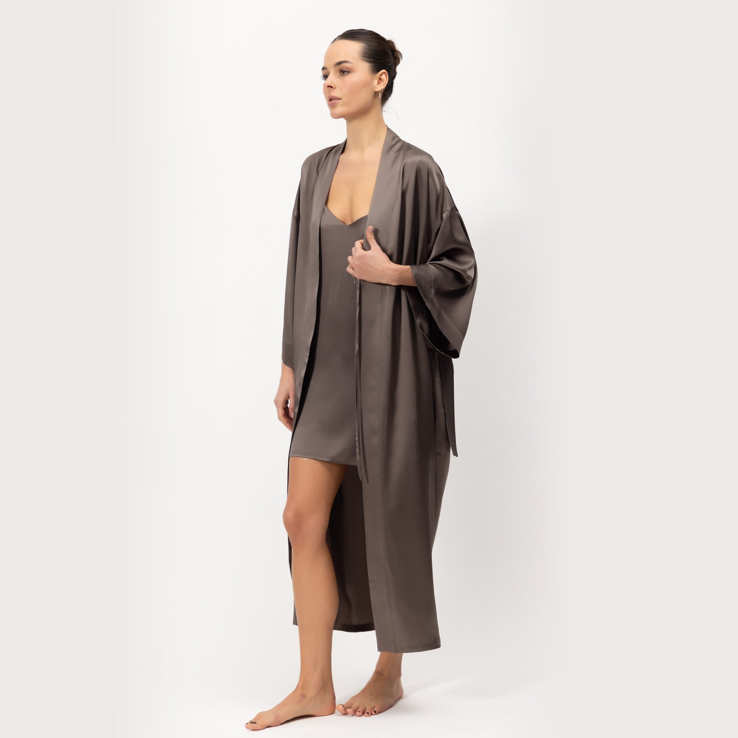 Silk Long Kimono-style Robe The Lady