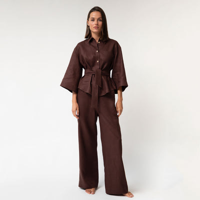 Brown Heavy Linen Shirt Perfect Days