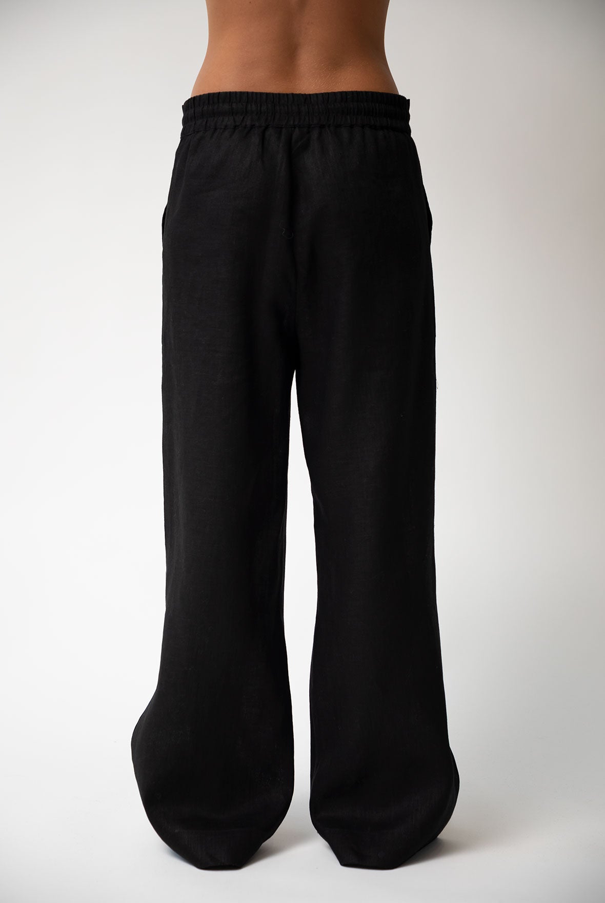 Black Heavy Linen Wide-leg Pants Perfect Days