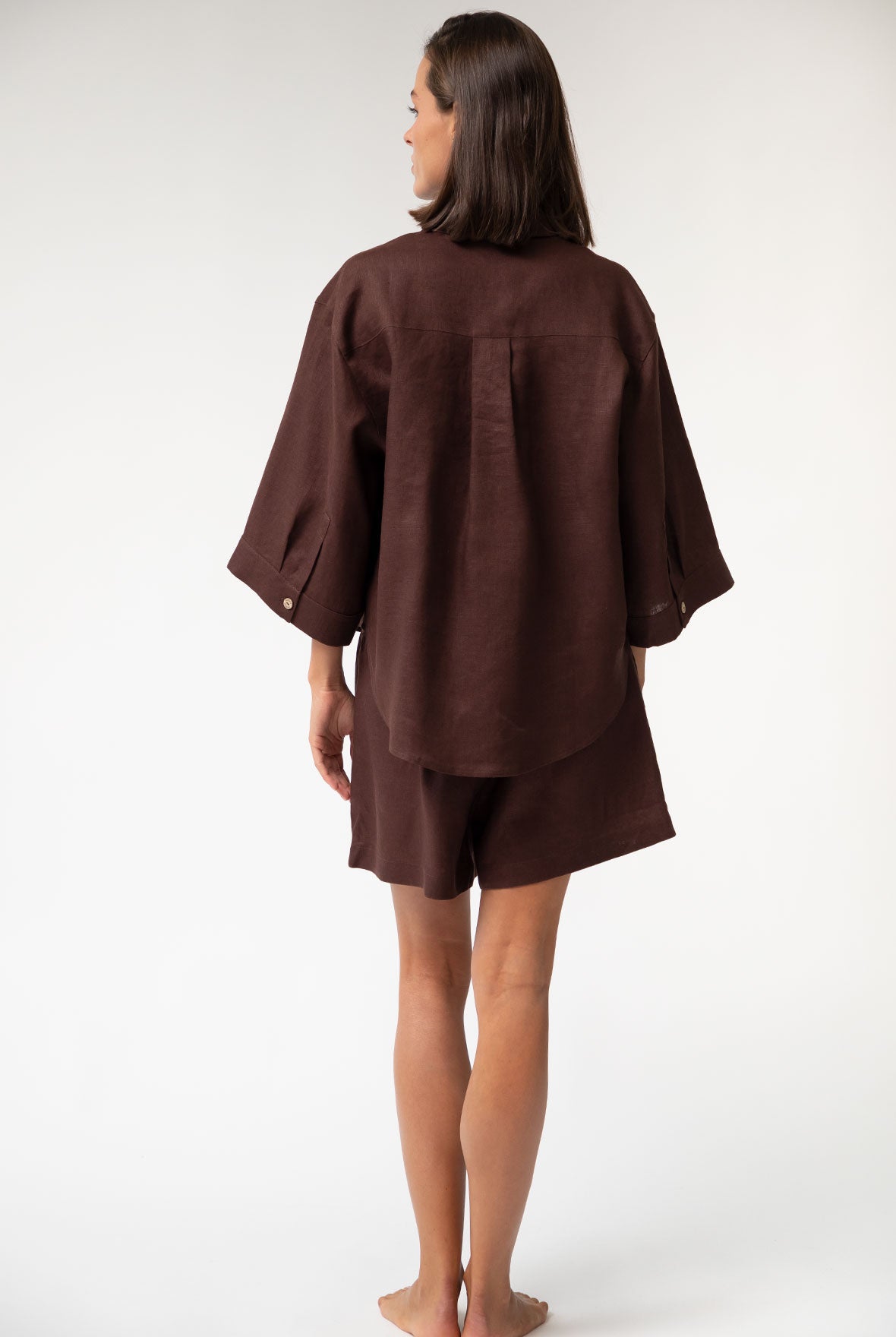 Brown Heavy Linen Shorts Perfect Days