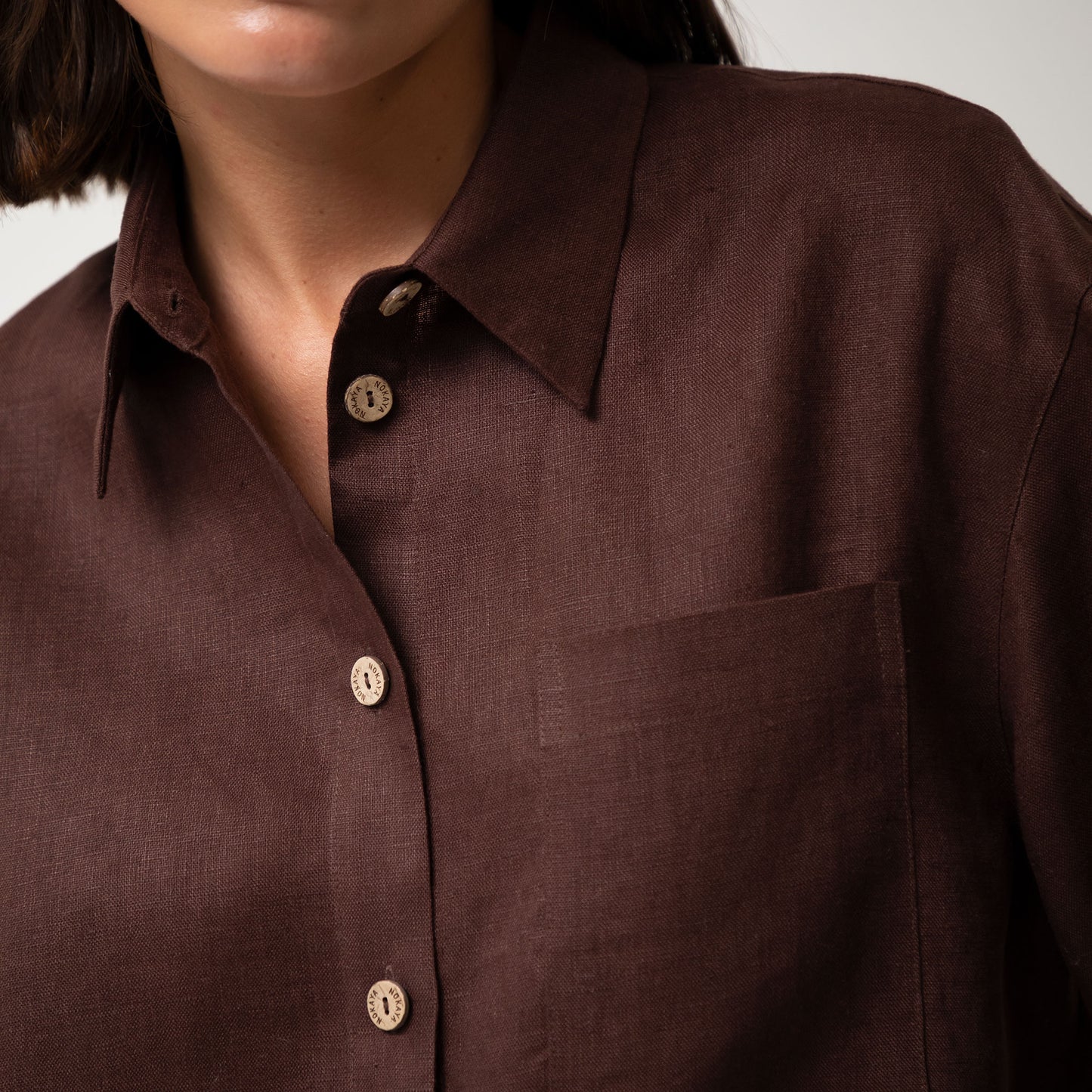 Brown Heavy Linen Shirt Perfect Days