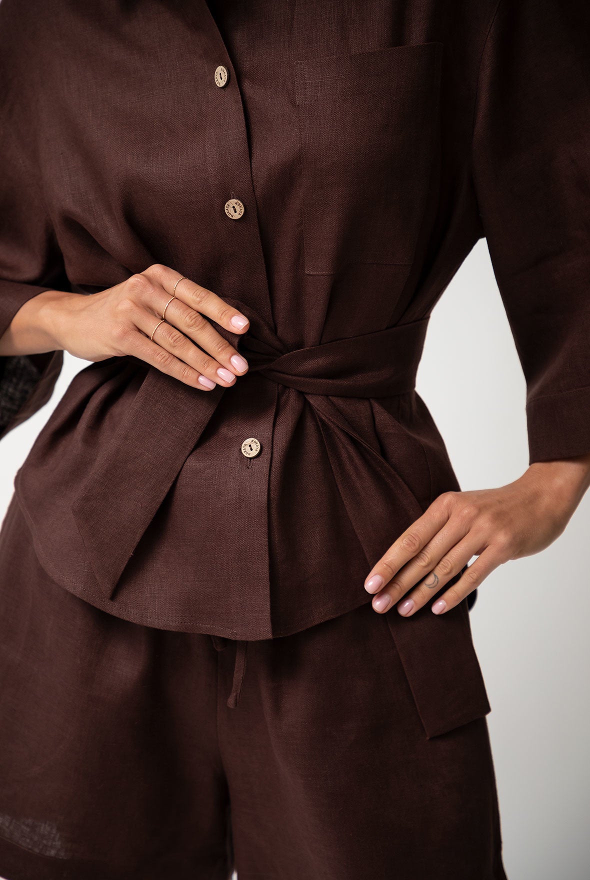 Brown Heavy Linen Shirt Perfect Days