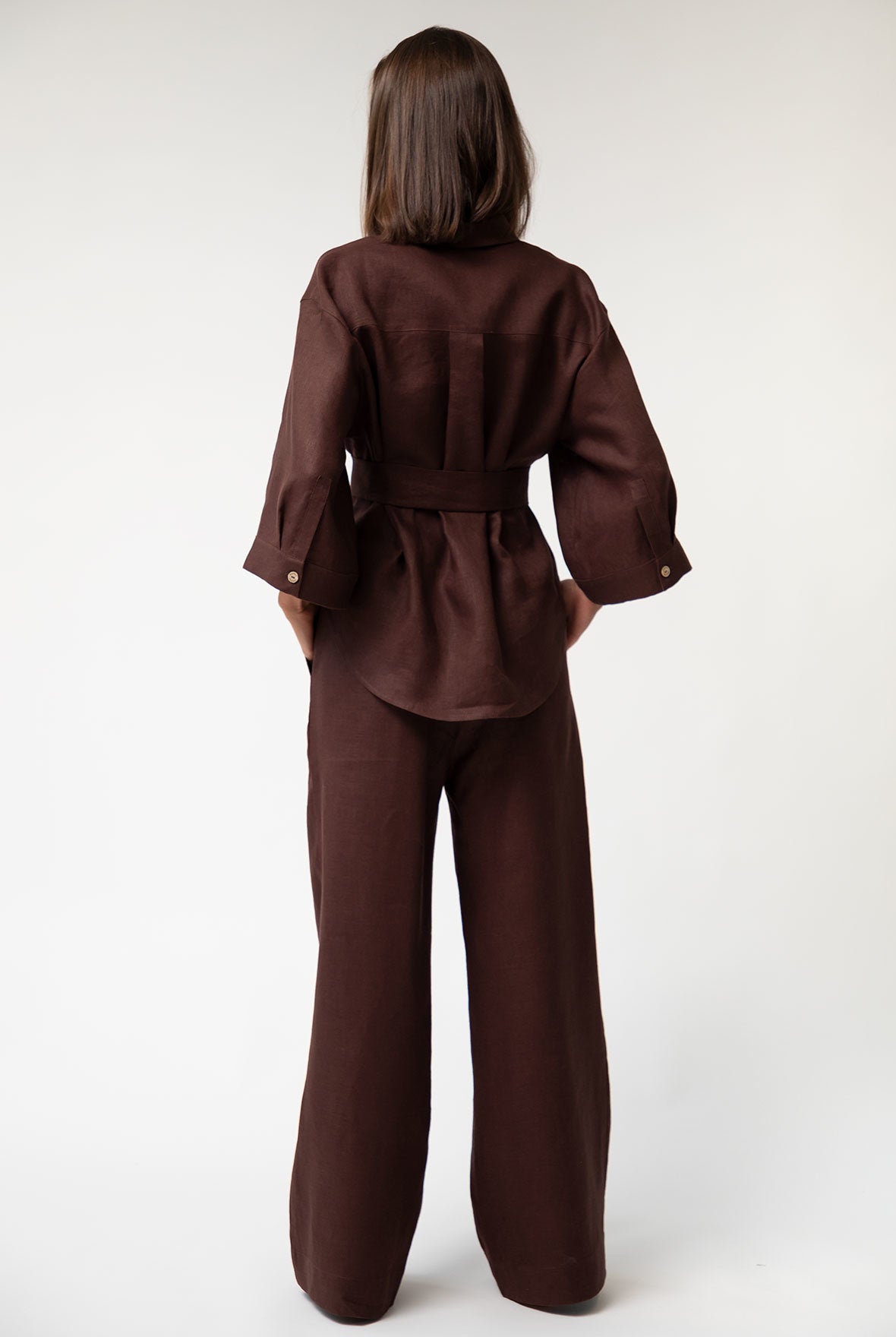 Brown Heavy Linen Shirt Perfect Days
