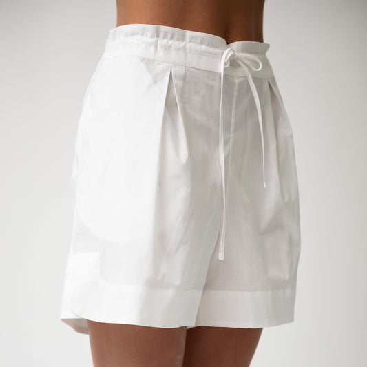 White InStyle Cotton Poplin Shorts