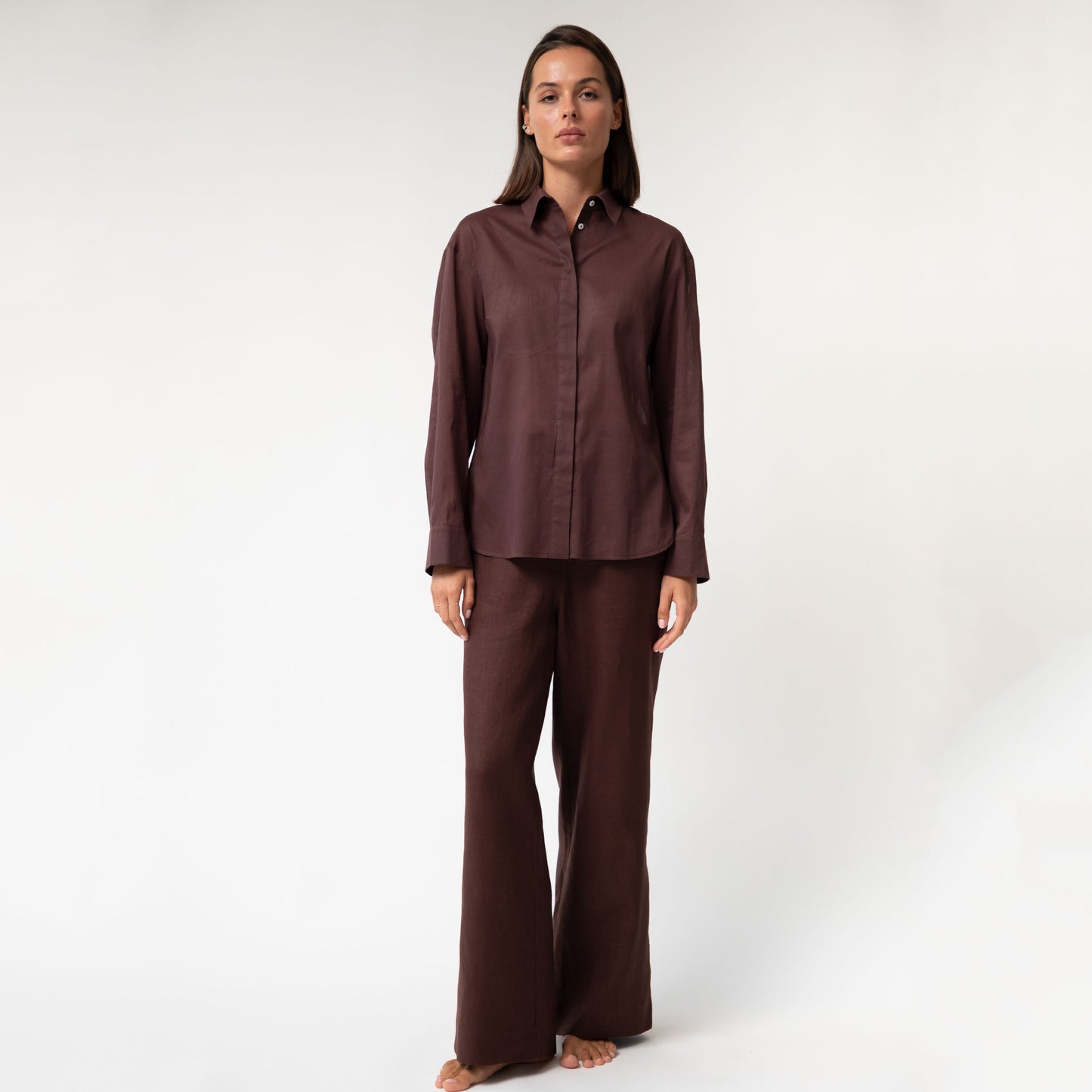 Linen Voile Shirt Restorative Brown