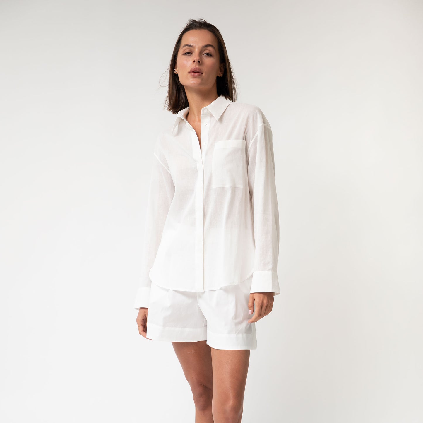 White Linen Voile Shirt