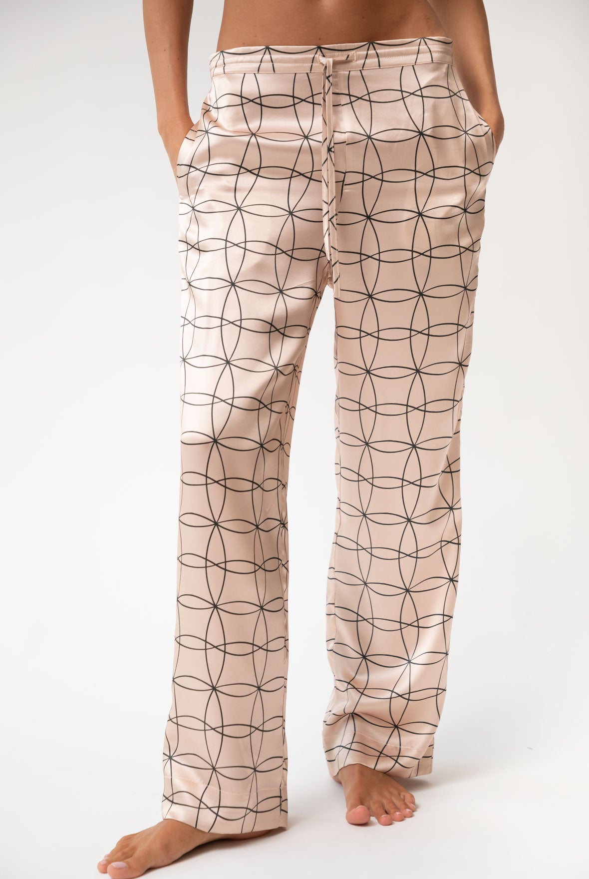 Pink Neo Geo Silk Pyjama Pants